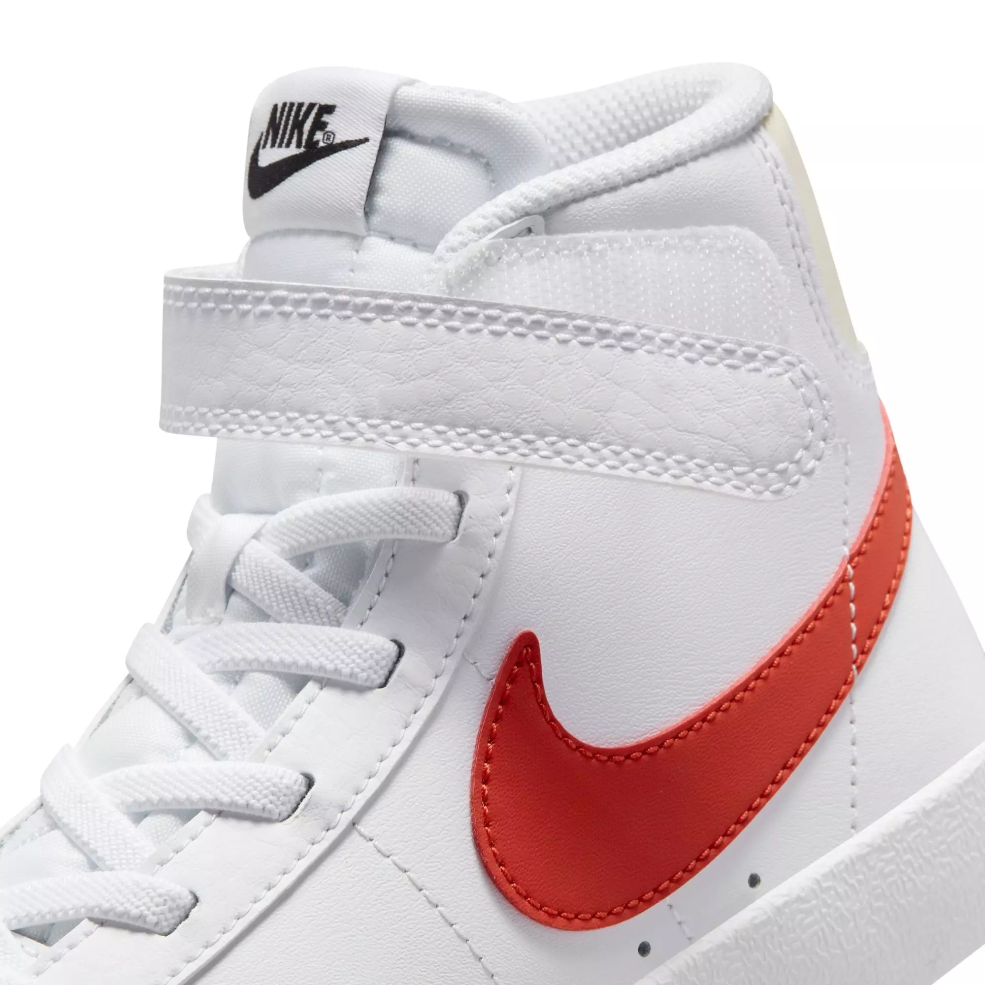 Nike Blazer Mid '77 "White/Picante Red/Coconut Milk" Preschool Boys' Shoe - WHITE/RED