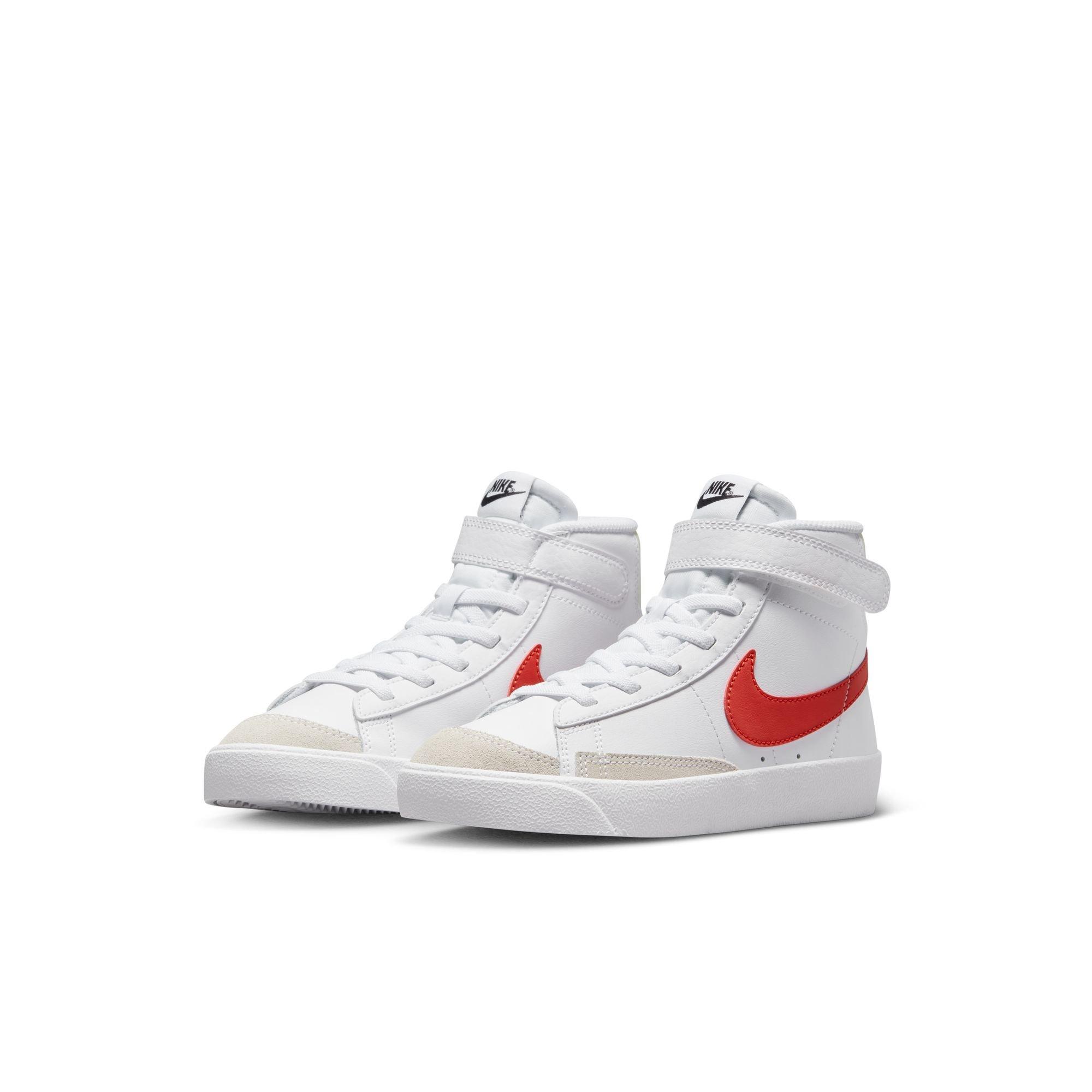Nike Blazer Mid '77 "White/Picante Red/Coconut Milk" Preschool Boys' Shoe - WHITE/RED Thumbnail View 8