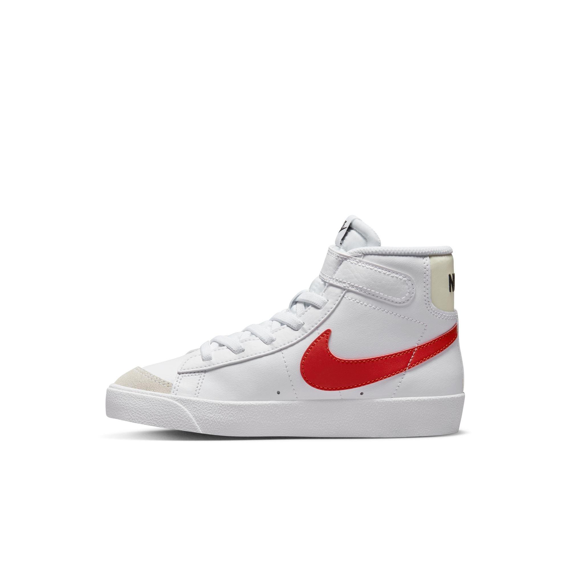 Nike Blazer Mid '77 "White/Picante Red/Coconut Milk" Preschool Boys' Shoe - WHITE/RED Thumbnail View 7