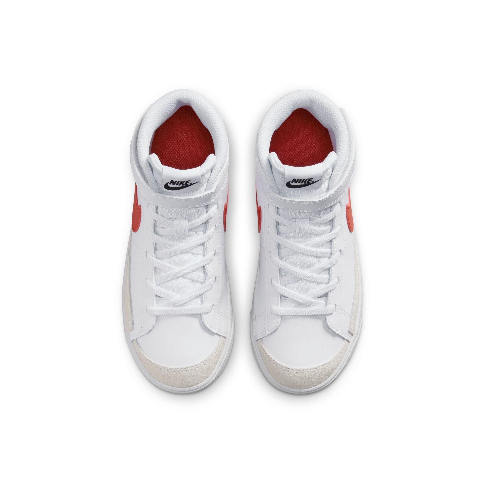 Nike Blazer Mid '77 "White/Picante Red/Coconut Milk" Preschool Boys' Shoe - WHITE/RED Thumbnail View 9
