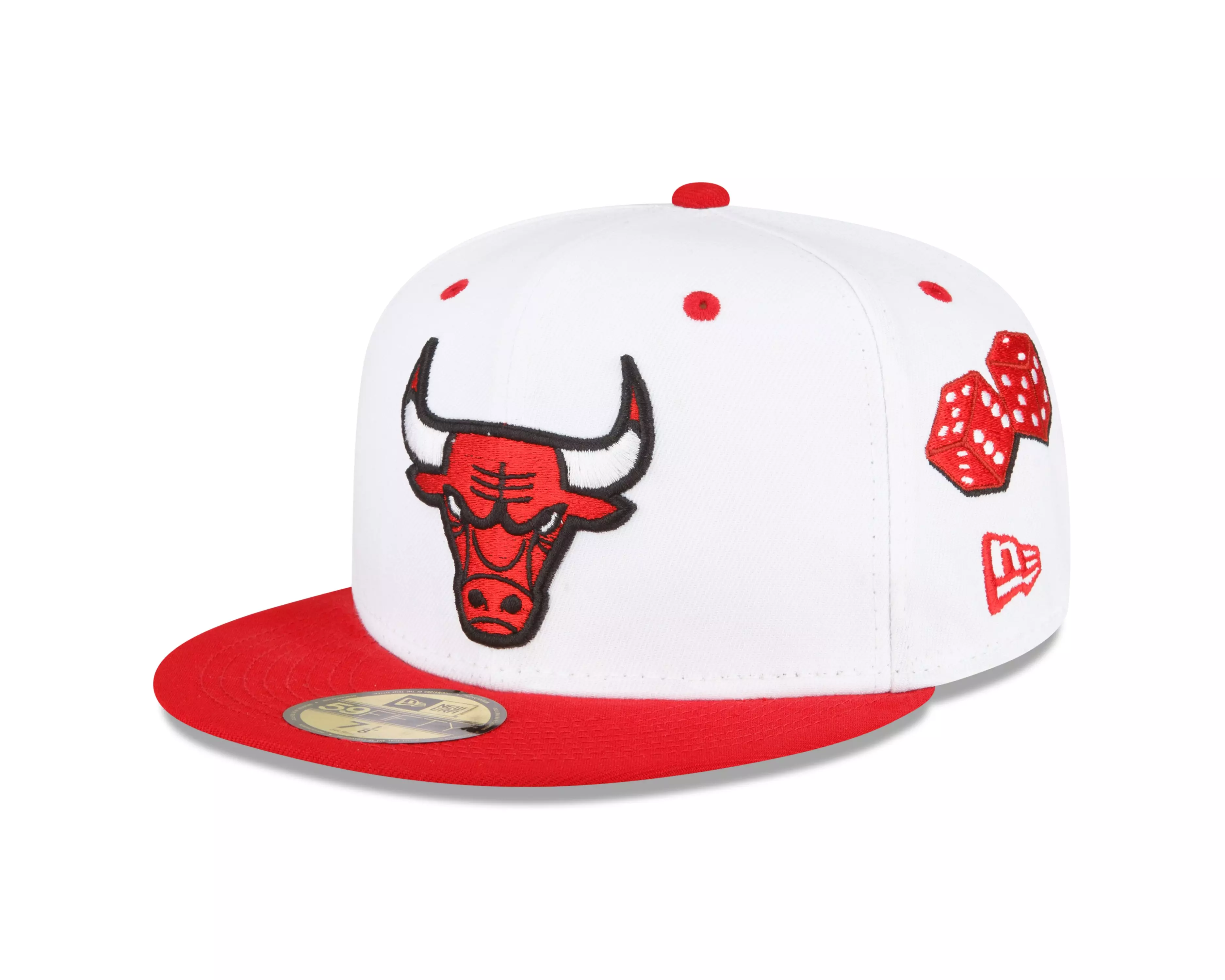 New Era Chicago Bulls Casino Cherry Aj11 59FIFTY Fitted Hat, White/Red, Size: 7 1700, Polyester