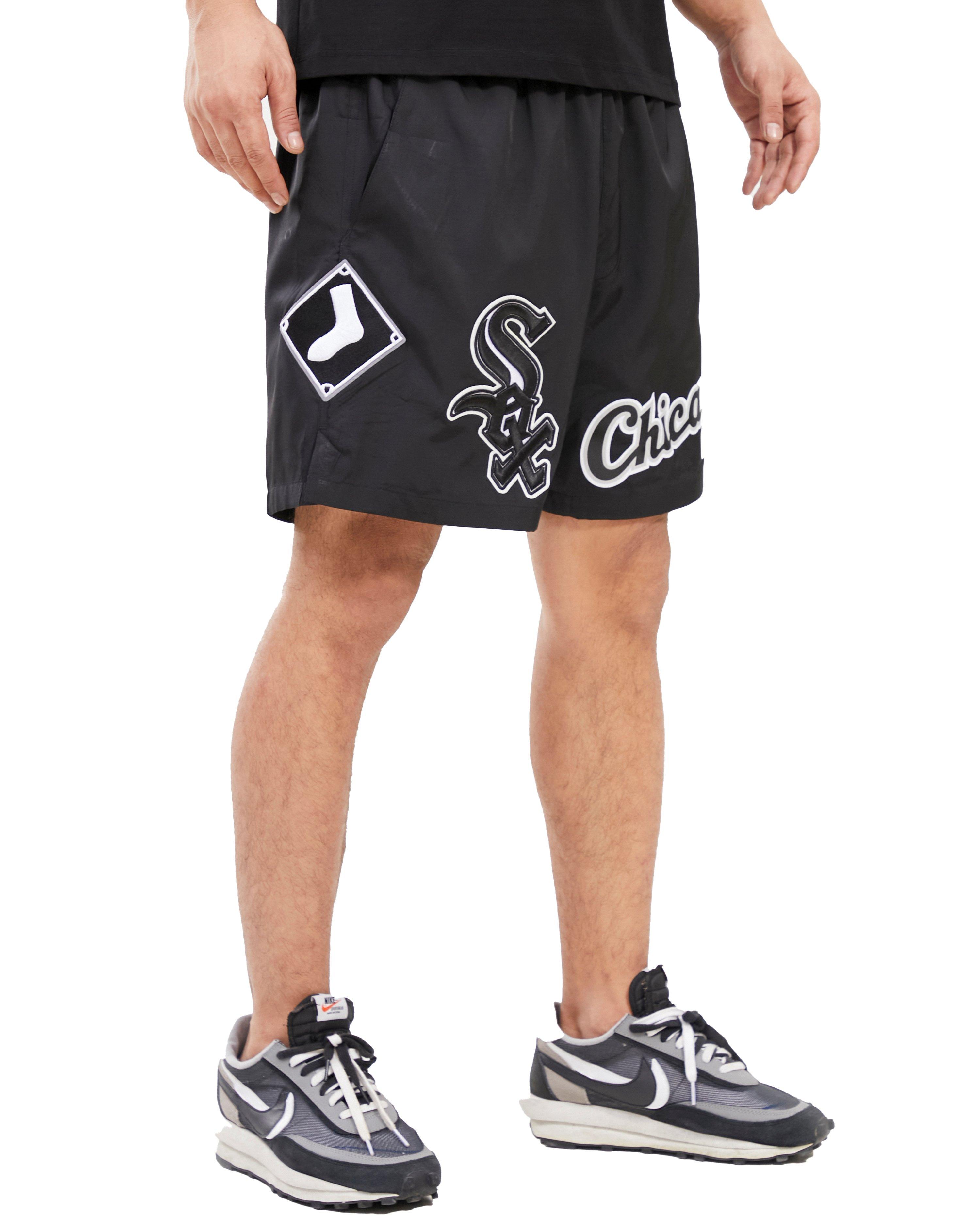 Pro Standard Mens White Sox Chrome Woven Shorts - Black/Black Size L