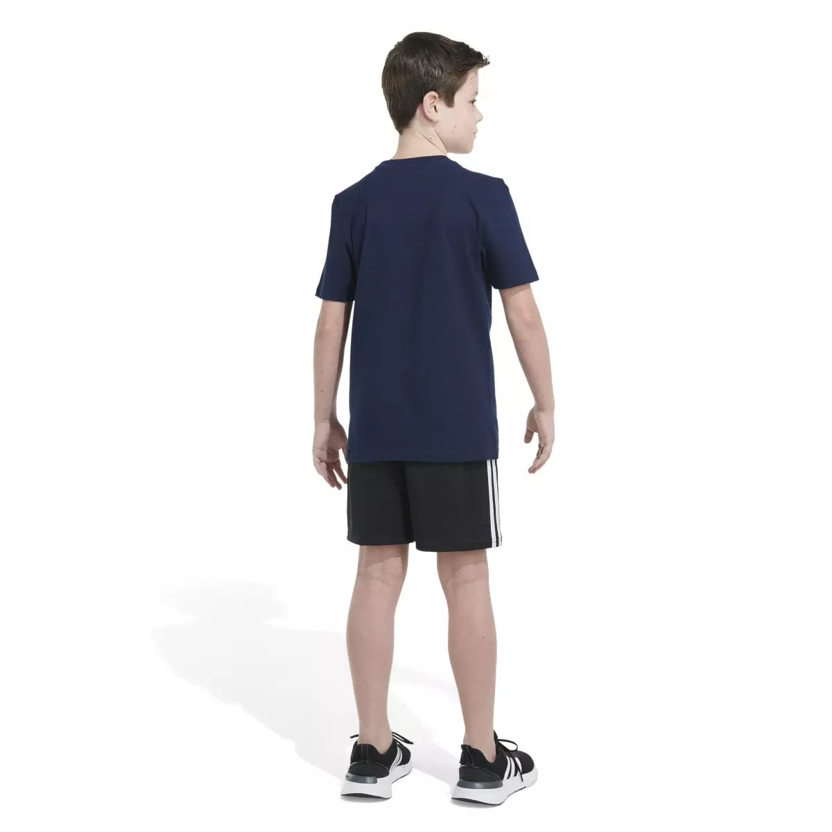 adidas Big Boys' 2-Tone Sportswear Logo Tee - NAVY