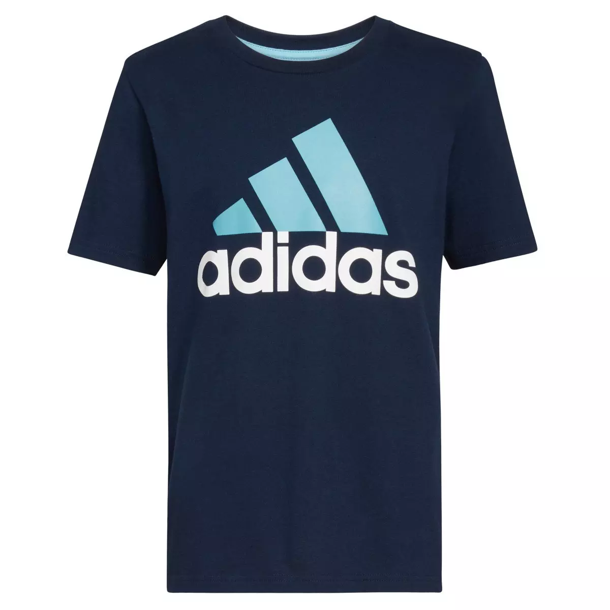 adidas Big Boys' 2-Tone Sportswear Logo Tee - NAVY