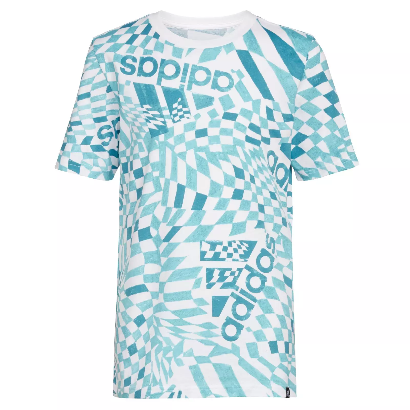 adidas Big Boys' Love Checker Tee - BLUE