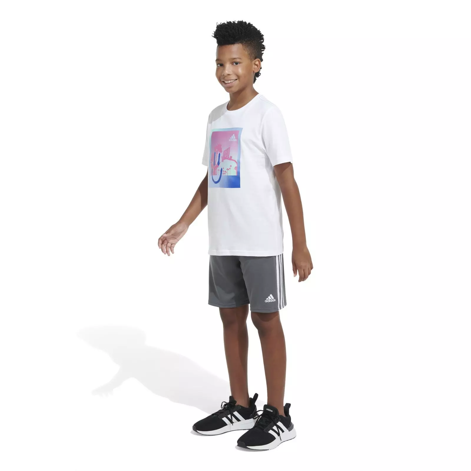 adidas Big Boys' Sport Escape Tee - WHITE