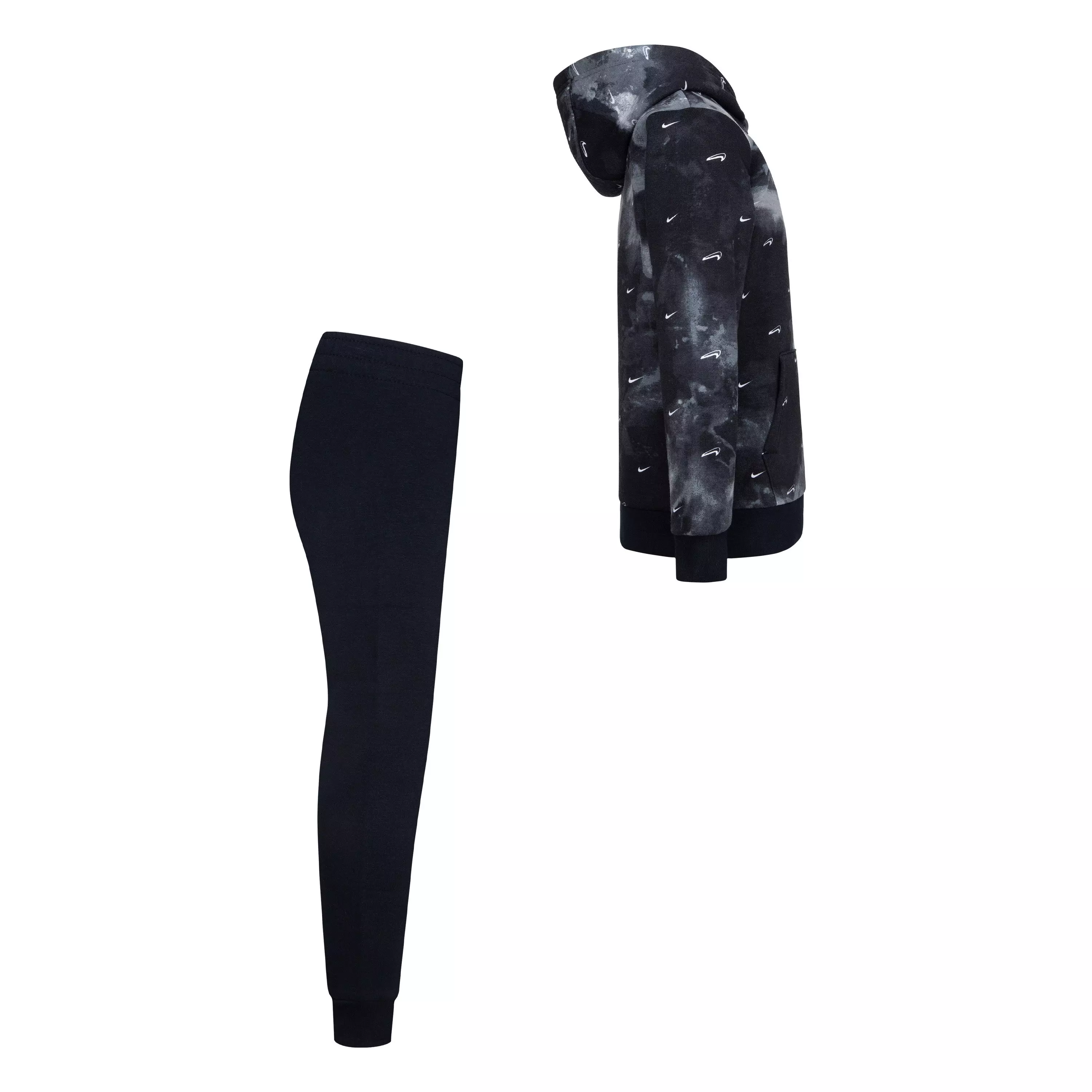 Nike Little Boys' Sportswear Club Seasonal Fleece Hoodie Set - BLACK/WHITE