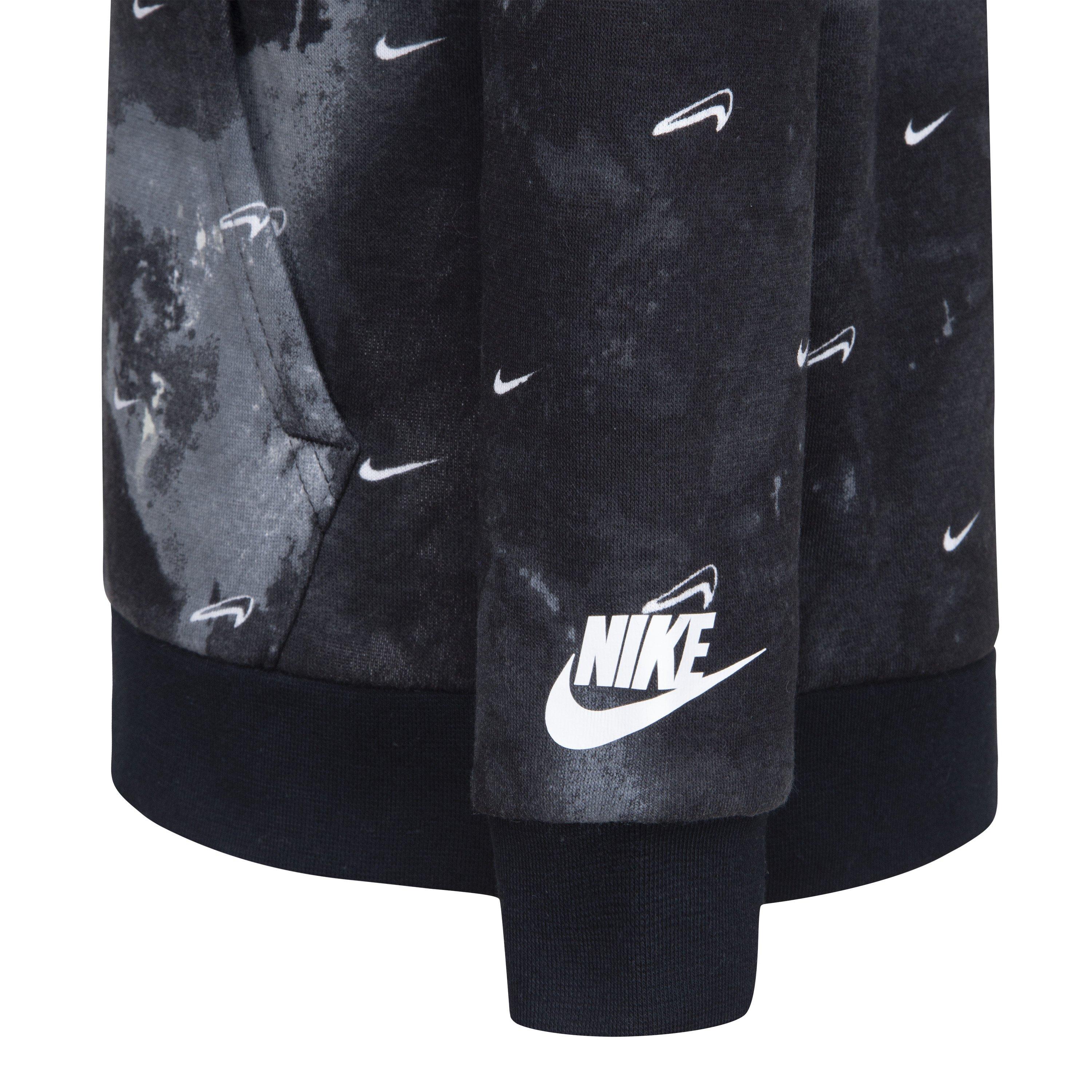 Nike Little Boys' Sportswear Club Seasonal Fleece Hoodie Set - BLACK/WHITE Thumbnail View 8