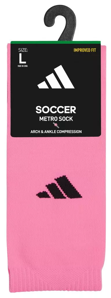 adidas Metro 6 OTC Soccer Socks - Pink/Black - PINK/BLACK