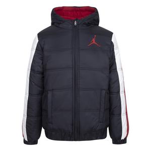 Jordan Big Boys' Nylon Puffer Jacket-Black/Red