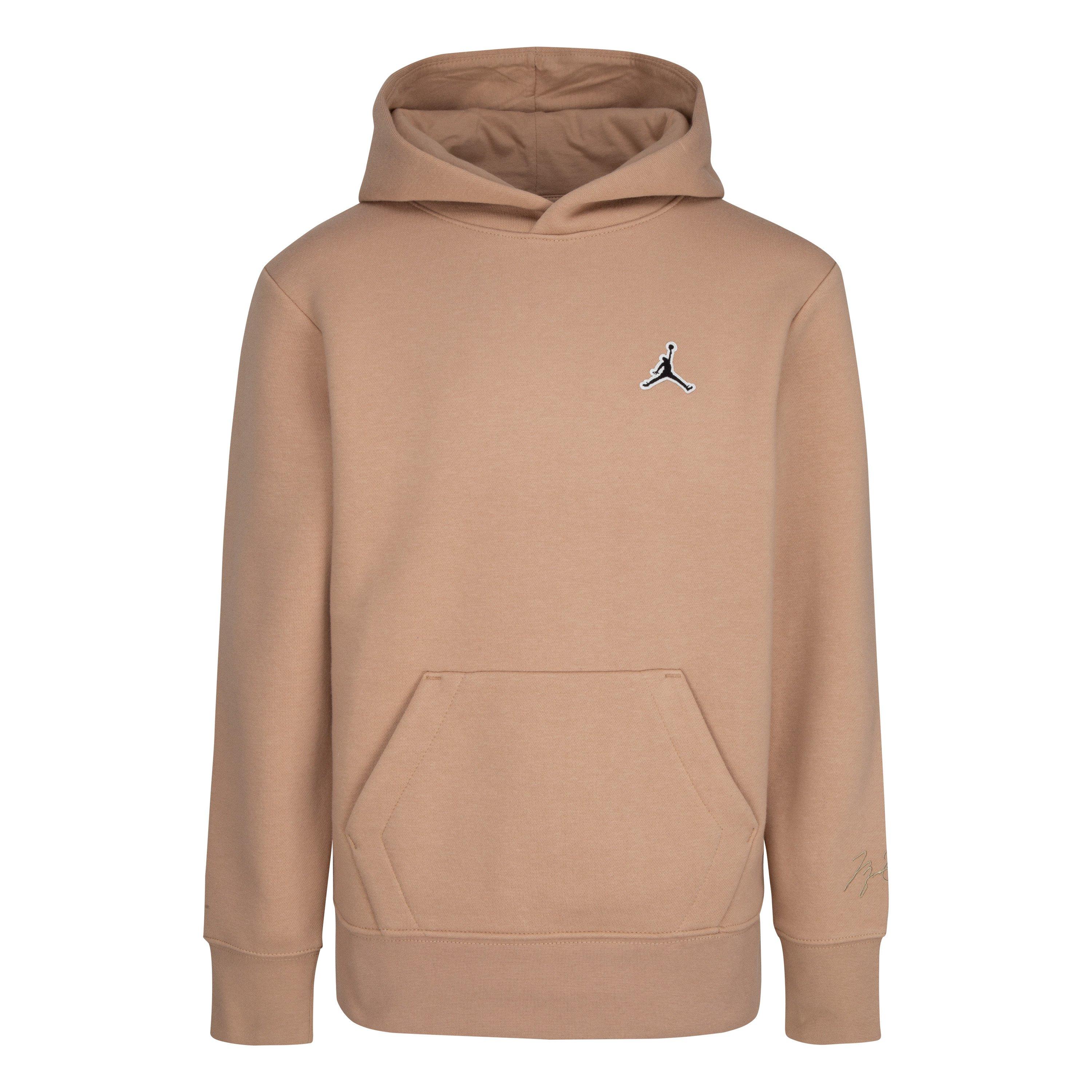 Jordan Big Boys' Essentials Pullover Hoodie-Tan