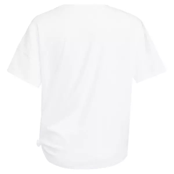 adidas Big Girls' Loose Fit Front Tie Tee - WHITE