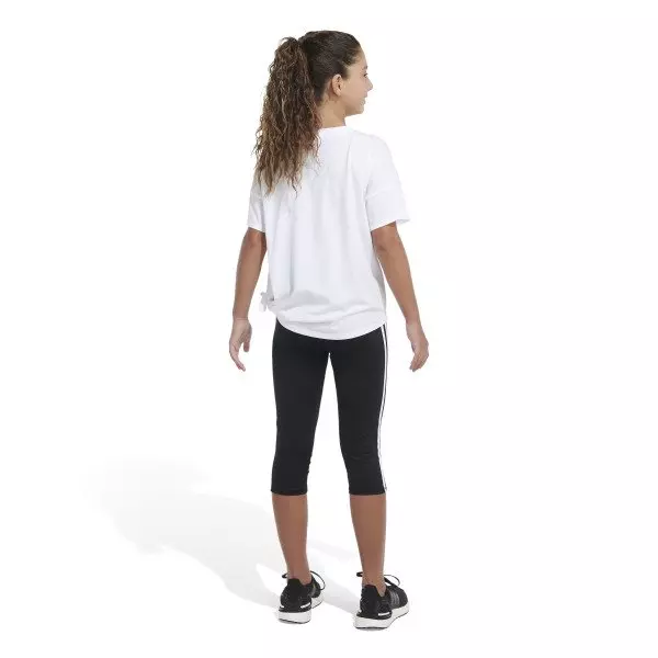 adidas Big Girls' Loose Fit Front Tie Tee - WHITE