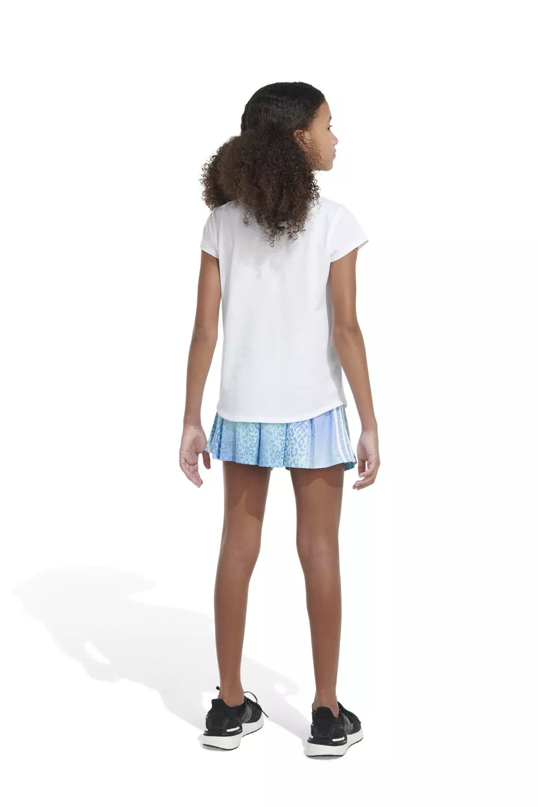 adidas Big Girls' Printed Pleat Dance Shorts - BLUE/GREEN