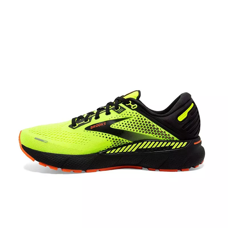 Brooks Adrenaline GTS 22 "Nightlife/Black/Flame" Men's Running Shoe - YELLOW/BLACK
