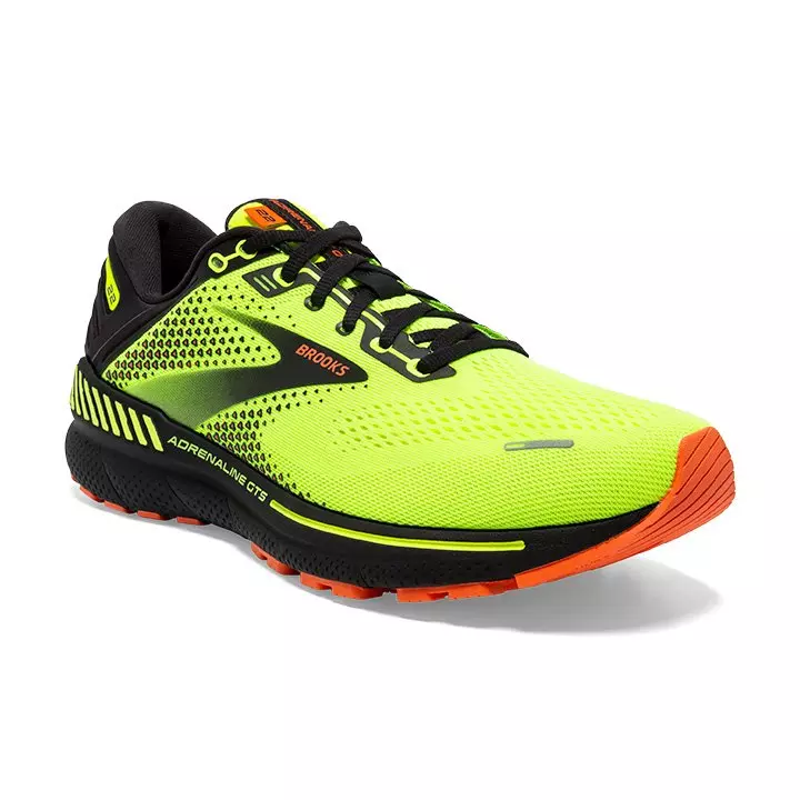 Brooks Adrenaline GTS 22 "Nightlife/Black/Flame" Men's Running Shoe - YELLOW/BLACK