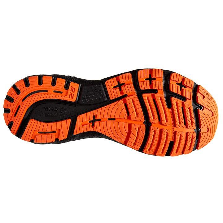 Brooks Adrenaline GTS 22 "Nightlife/Black/Flame" Men's Running Shoe - YELLOW/BLACK Thumbnail View 6