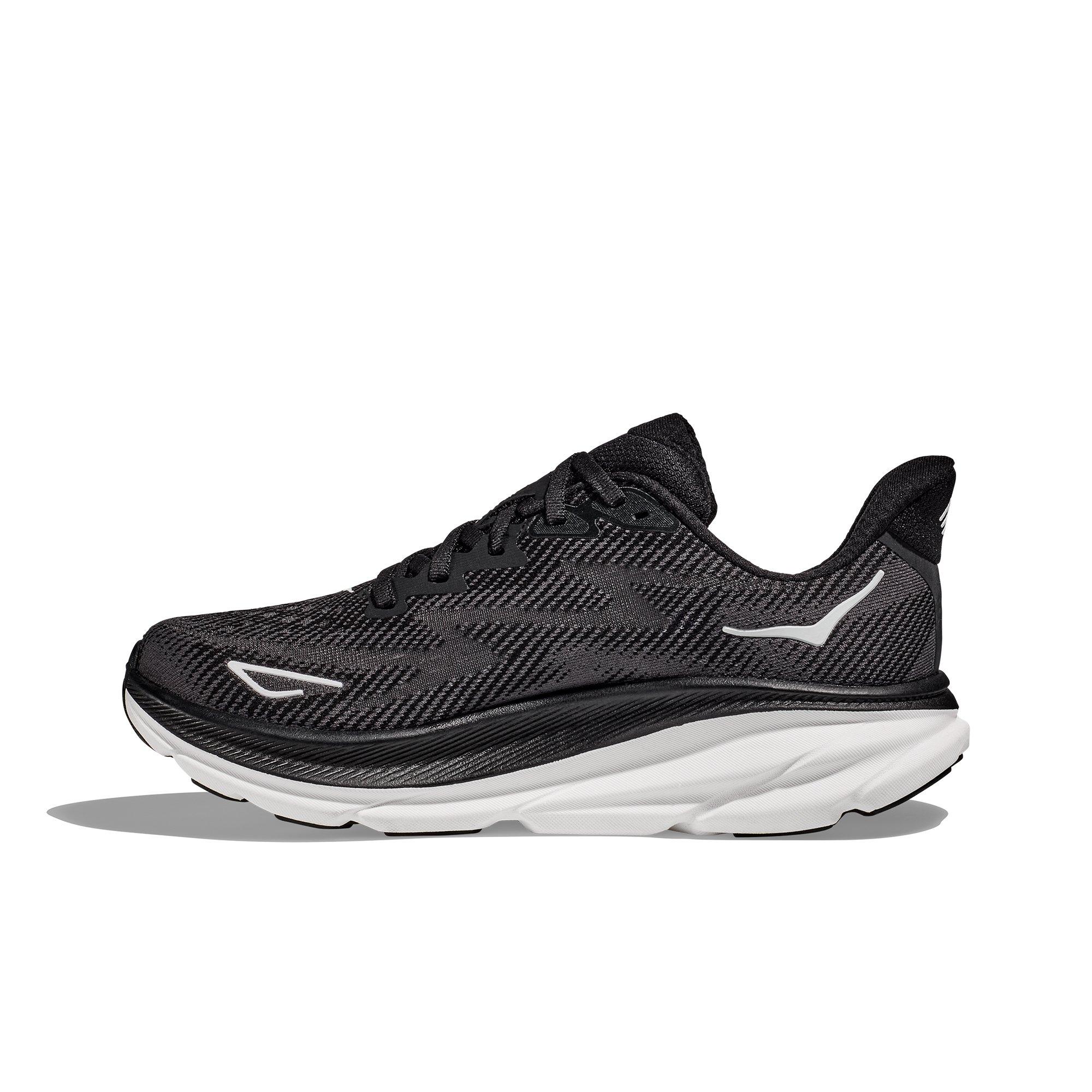 Hoka Clifton 9 "Black/White" Women's Running Shoe - BLACK/WHITE Thumbnail View 2