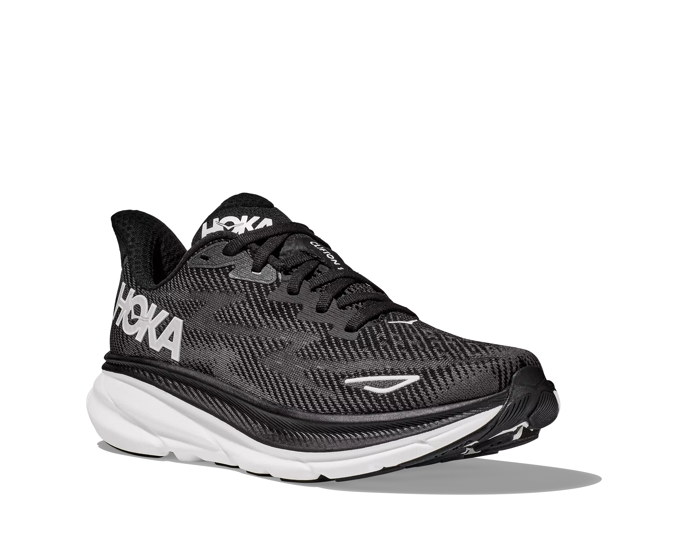 Hoka Clifton 9 "Black/White" Women's Running Shoe - BLACK/WHITE