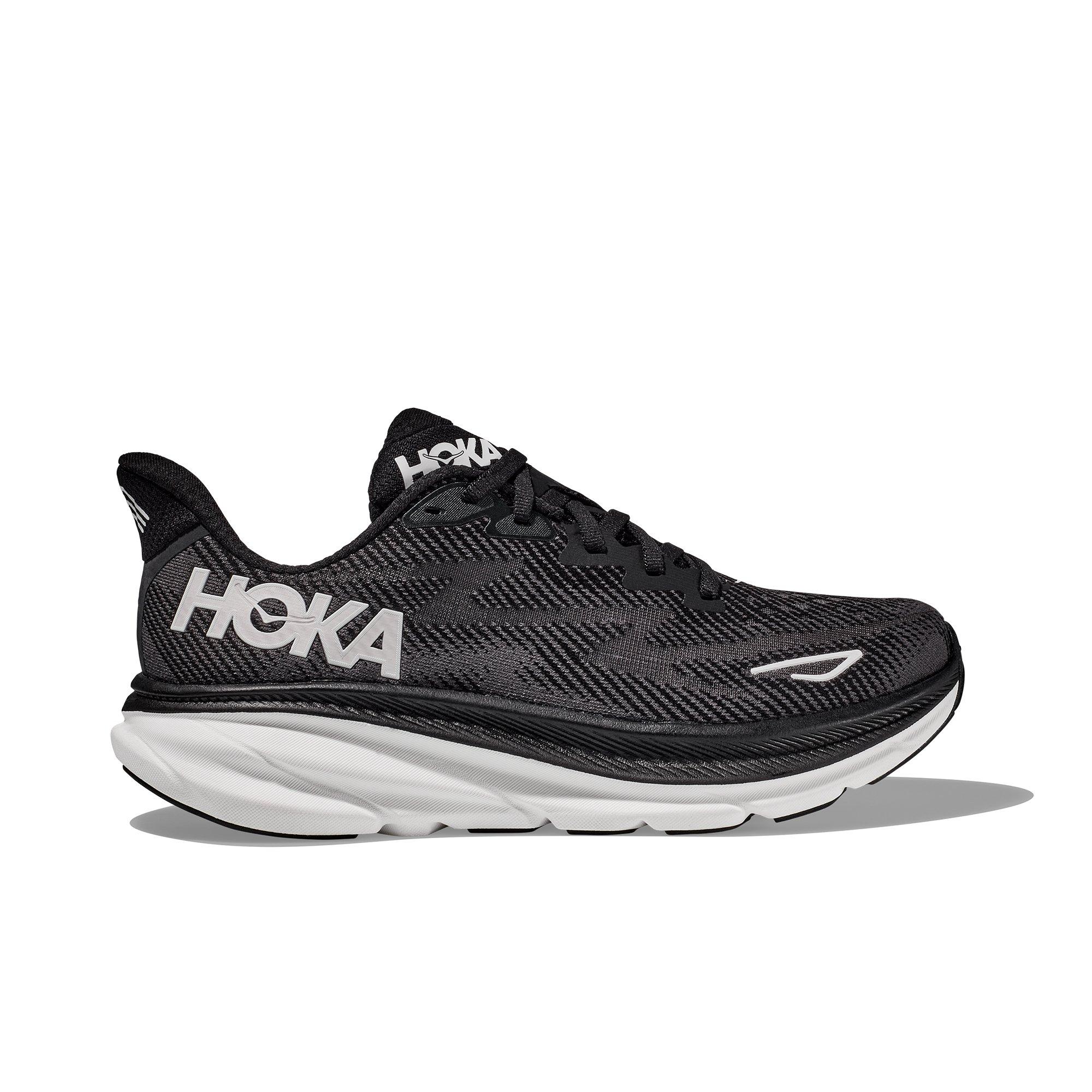 Hoka Clifton 9 "Black/White" Women's Running Shoe - BLACK/WHITE Thumbnail View 1