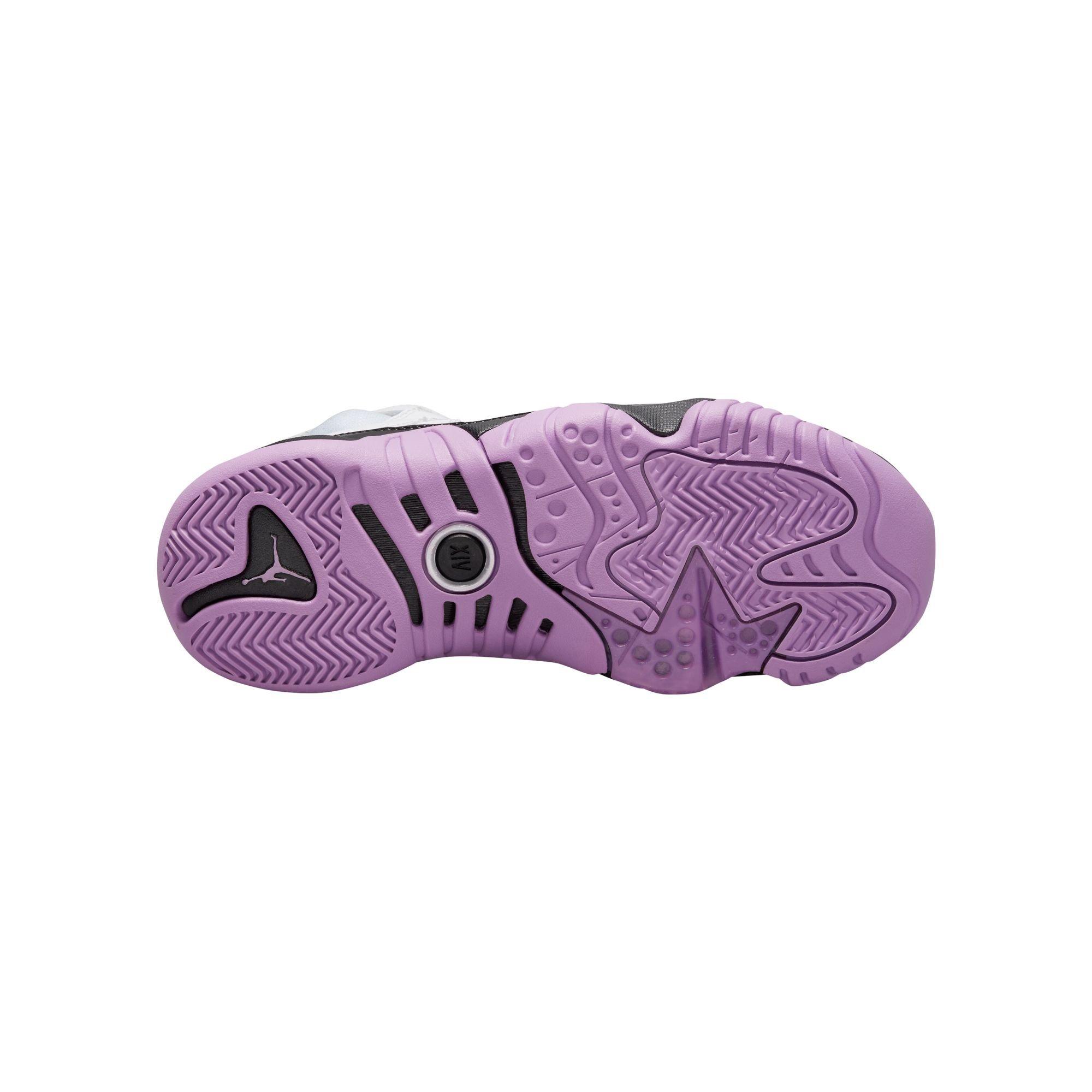 Jordan Jumpman Two Trey "White/Black/Barely Grape/Rush Fuchsia" Grade School Girls' Shoe - WHITE/PURPLE/BLACK Thumbnail View 4