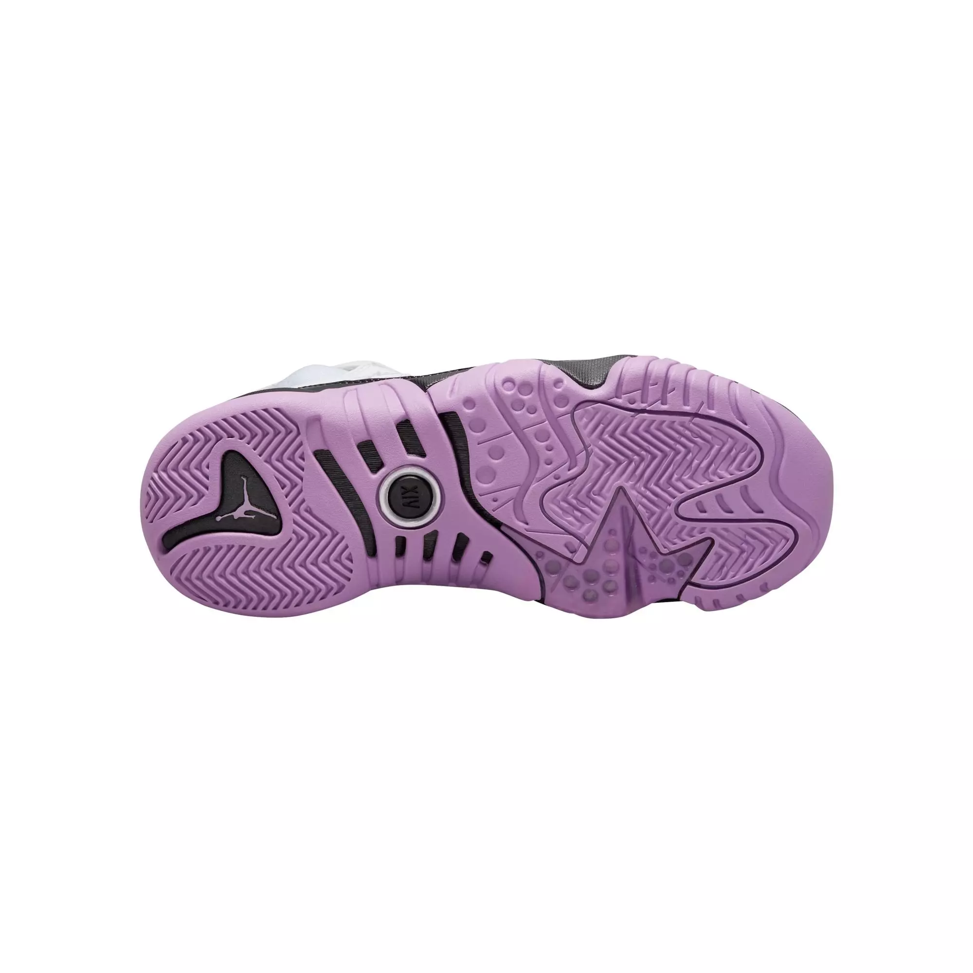 Jordan Jumpman Two Trey "White/Black/Barely Grape/Rush Fuchsia" Grade School Girls' Shoe - WHITE/PURPLE/BLACK
