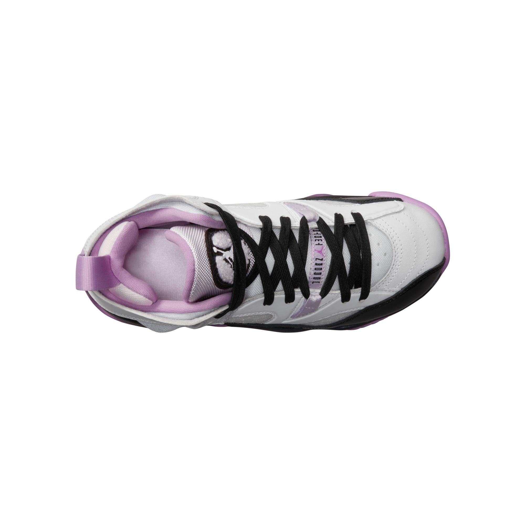 Jordan Jumpman Two Trey "White/Black/Barely Grape/Rush Fuchsia" Grade School Girls' Shoe - WHITE/PURPLE/BLACK Thumbnail View 3