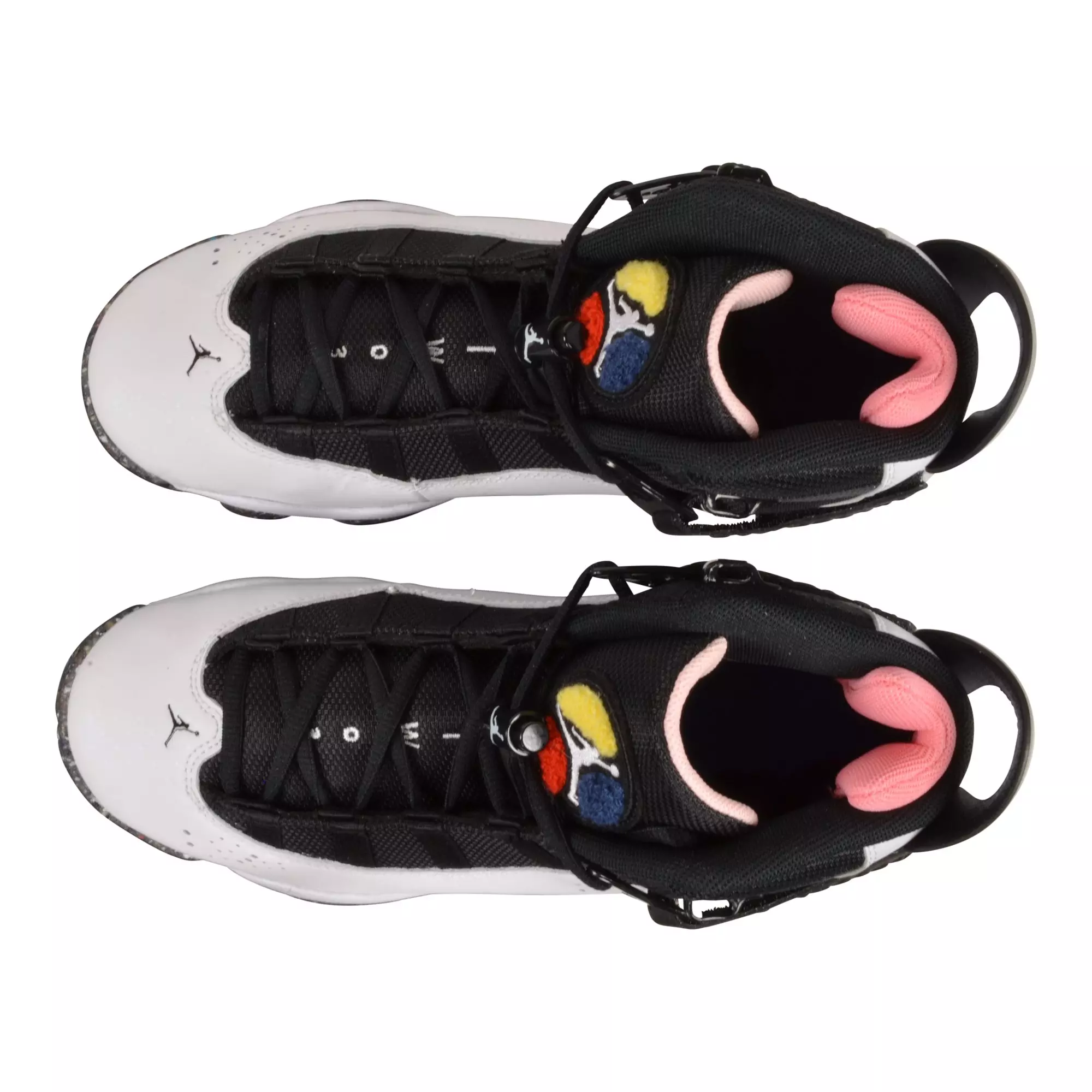 Jordan 6 Rings "White/Black/Coral/Picante Red" Grade School Girls' Shoe - WHITE/BLACK