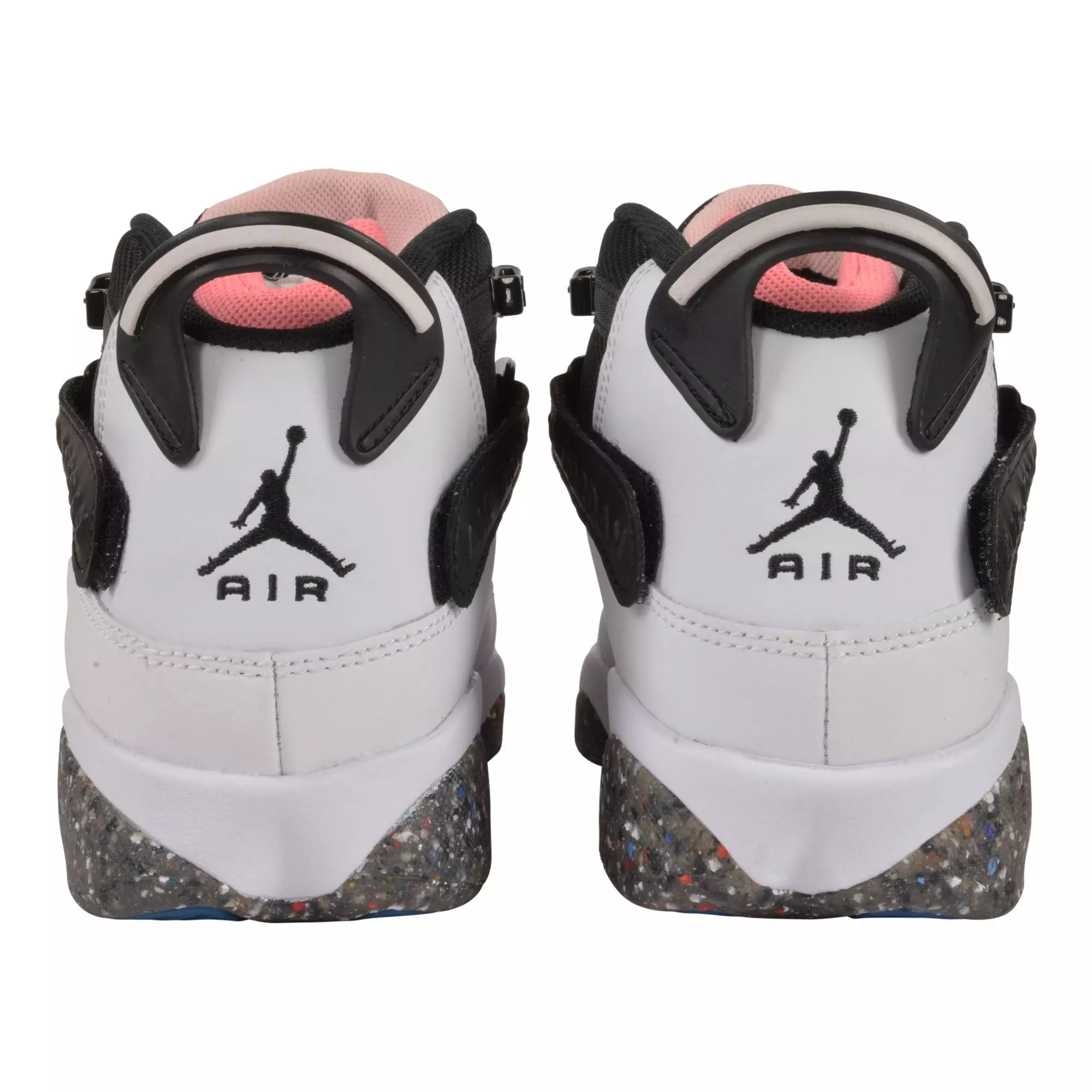 Jordan 6 Rings "White/Black/Coral/Picante Red" Grade School Girls' Shoe - WHITE/BLACK