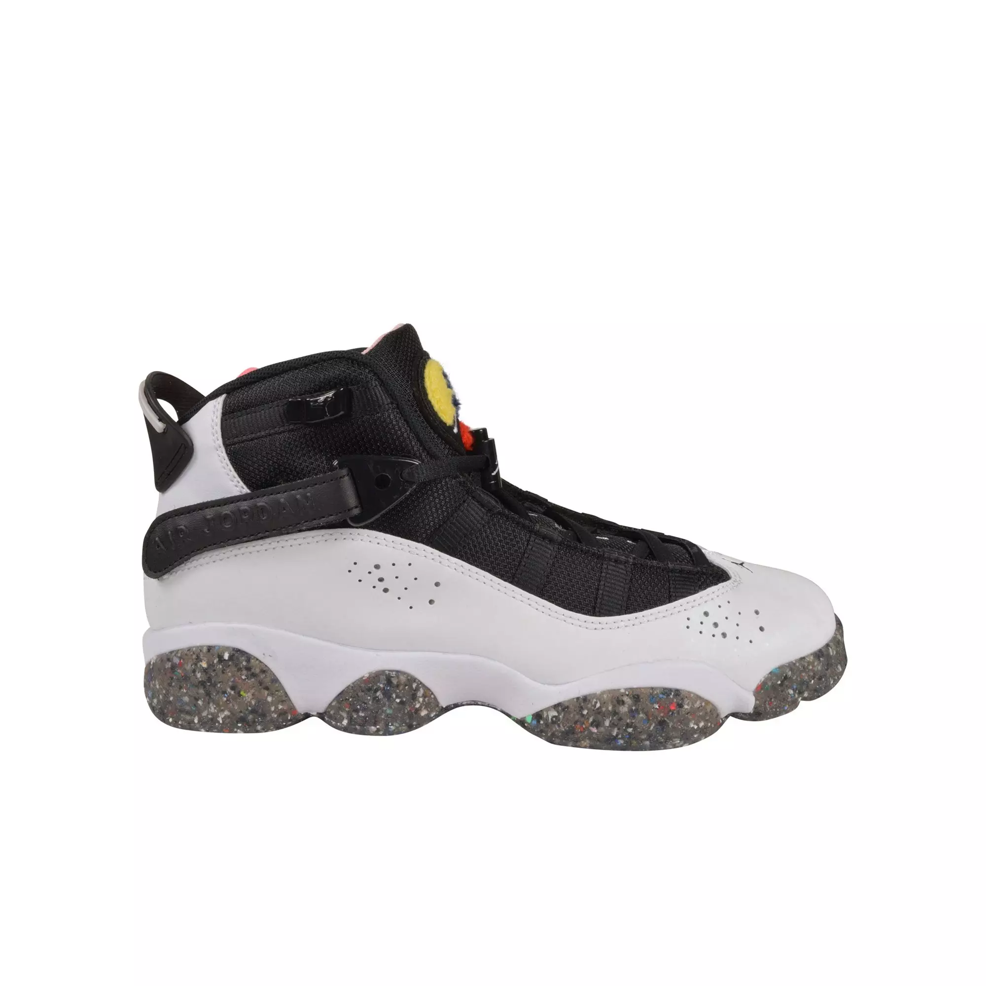 Jordan 6 Rings "White/Black/Coral/Picante Red" Grade School Girls' Shoe - WHITE/BLACK