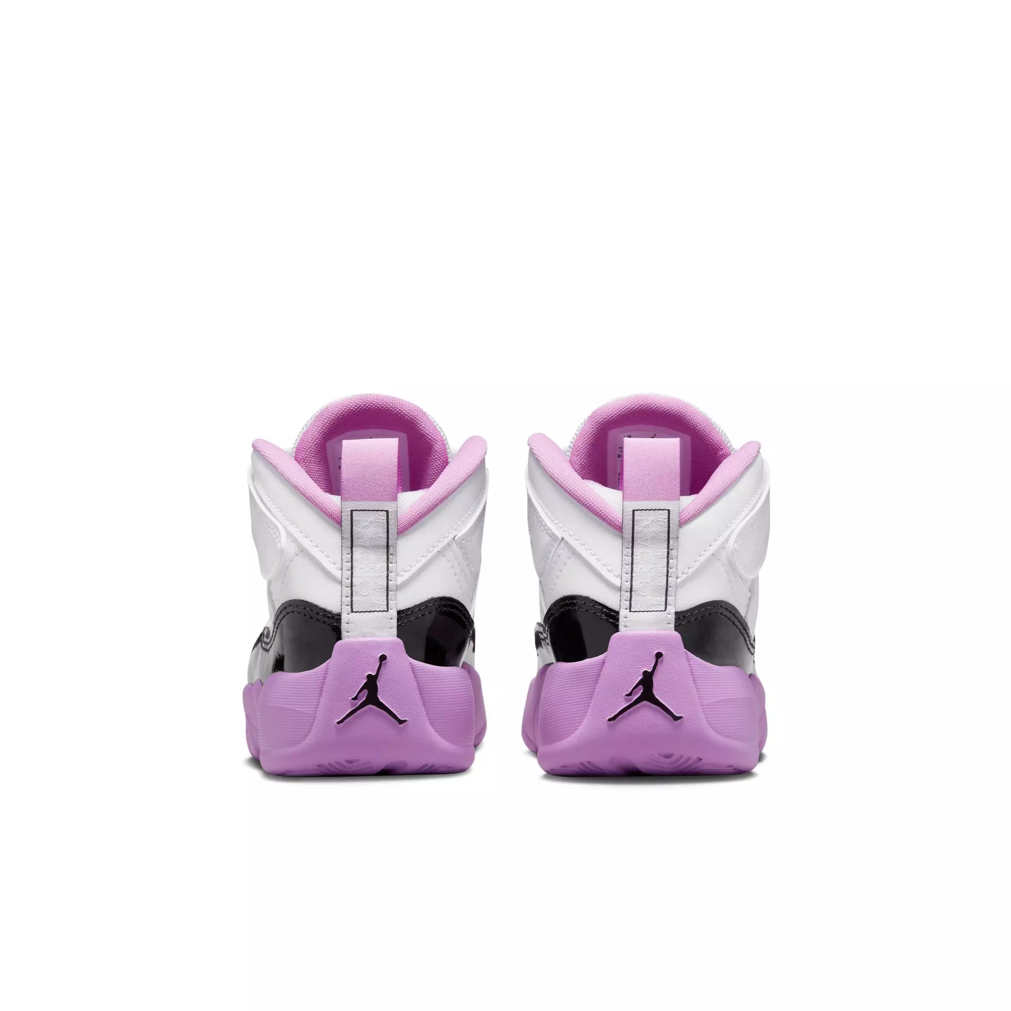 Jordan Jumpman Trey Two "White/Black/Barely Grape/Rush Fuchsia" Preschool Girls' Shoe - WHITE/PURPLE/BLACK