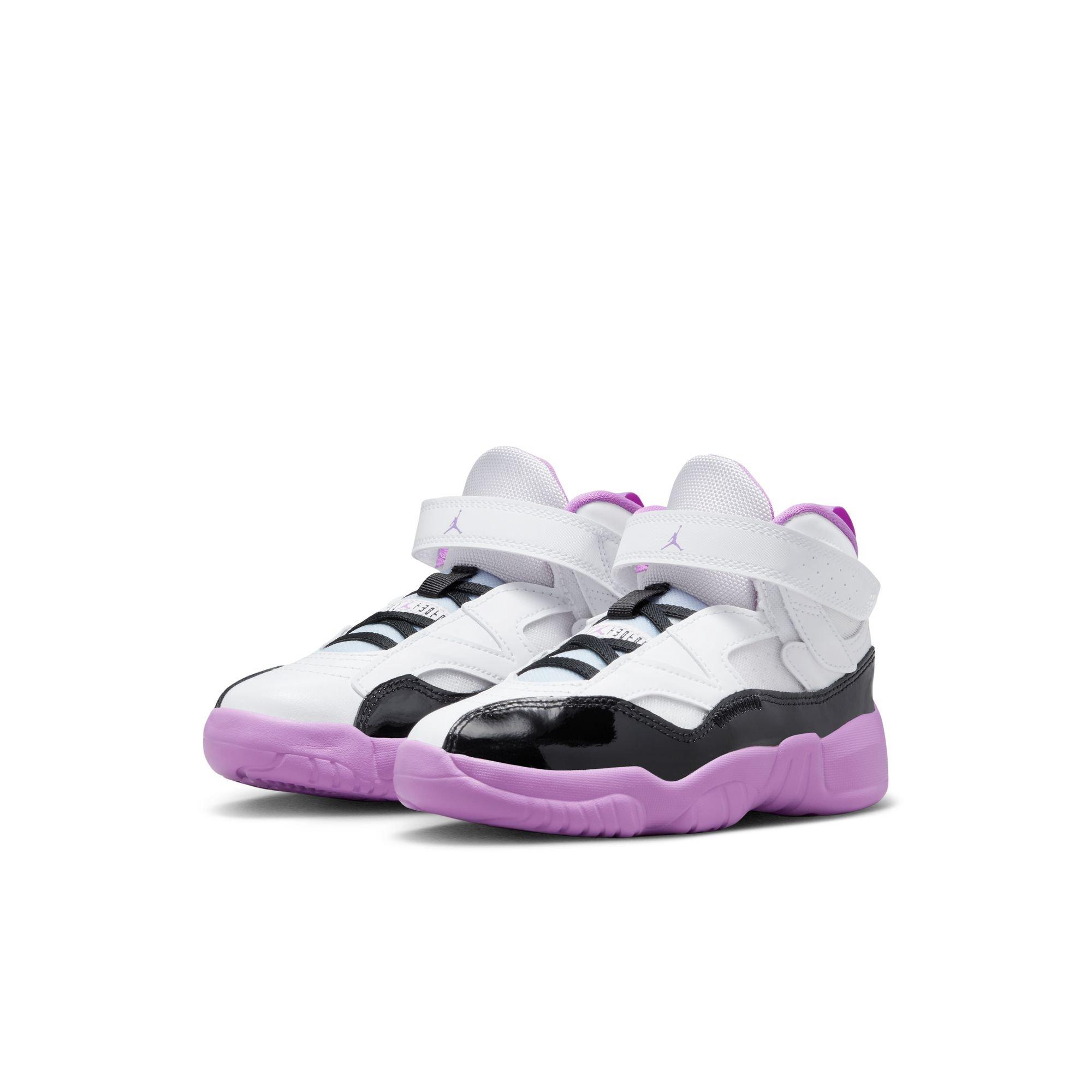 Jordan Jumpman Trey Two Preschool Girls' "White/Black/Barely Grape/Rush Fuchsia" Shoe