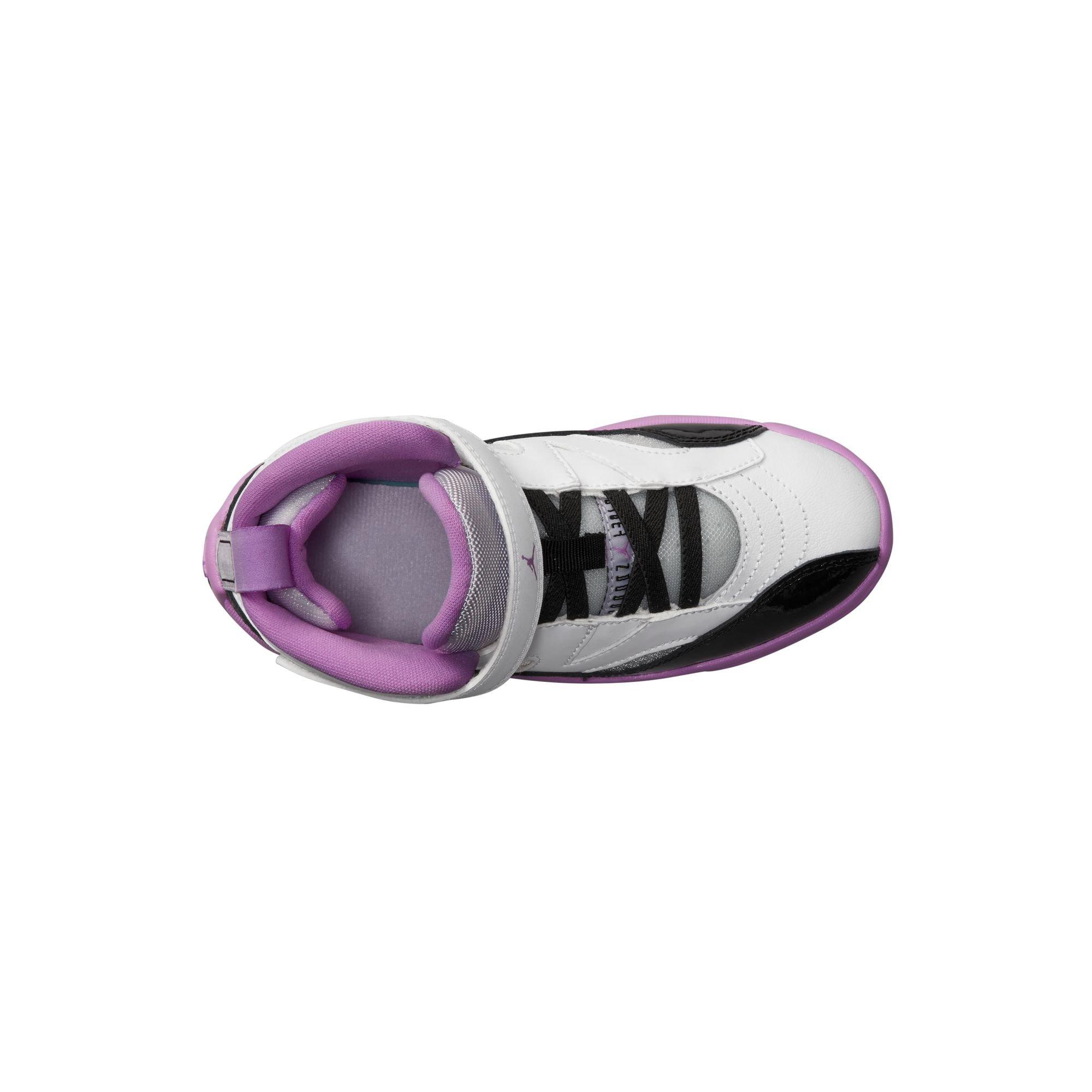 Jordan Jumpman Trey Two "White/Black/Barely Grape/Rush Fuchsia" Preschool Girls' Shoe - WHITE/PURPLE/BLACK Thumbnail View 8