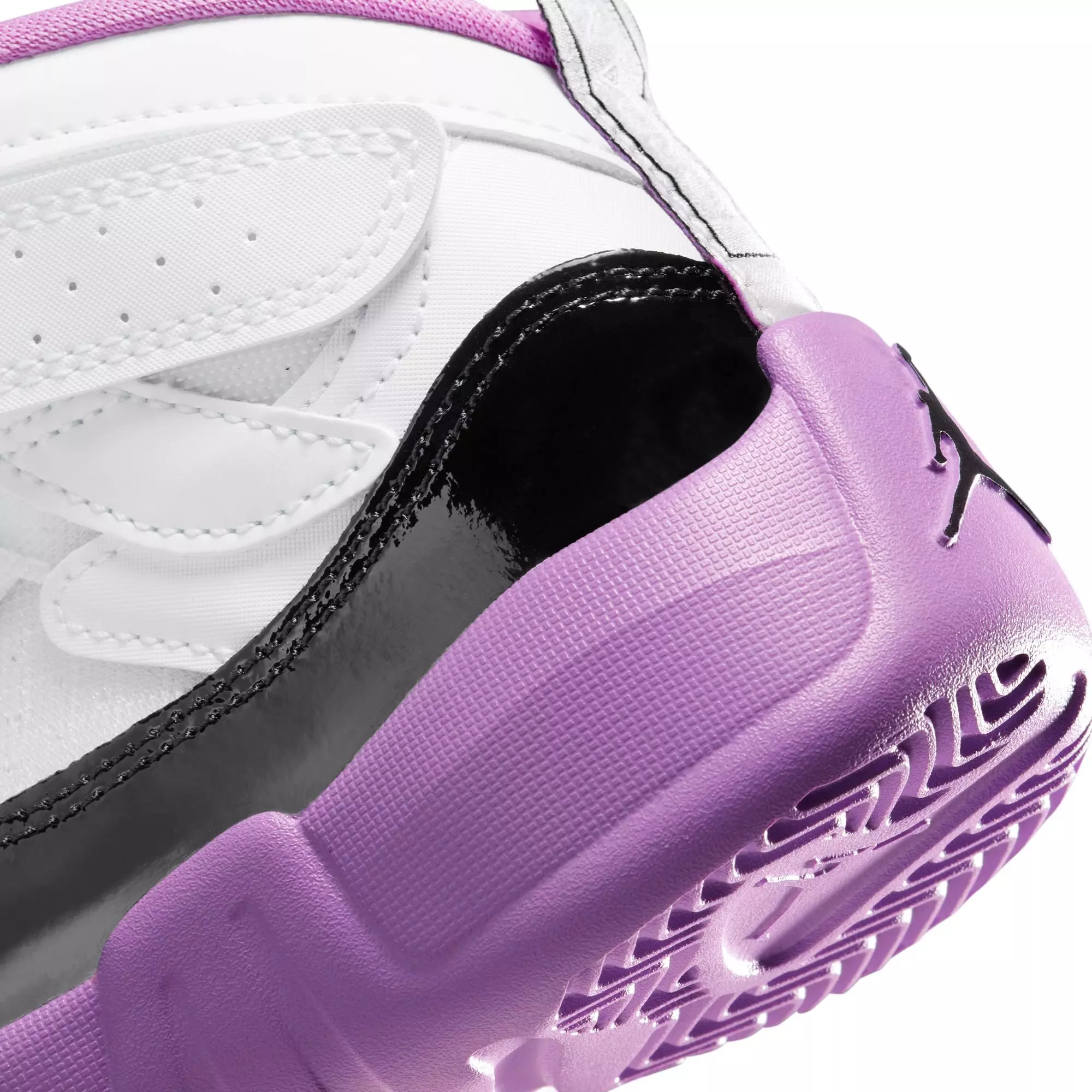 Jordan Jumpman Trey Two "White/Black/Barely Grape/Rush Fuchsia" Preschool Girls' Shoe - WHITE/PURPLE/BLACK