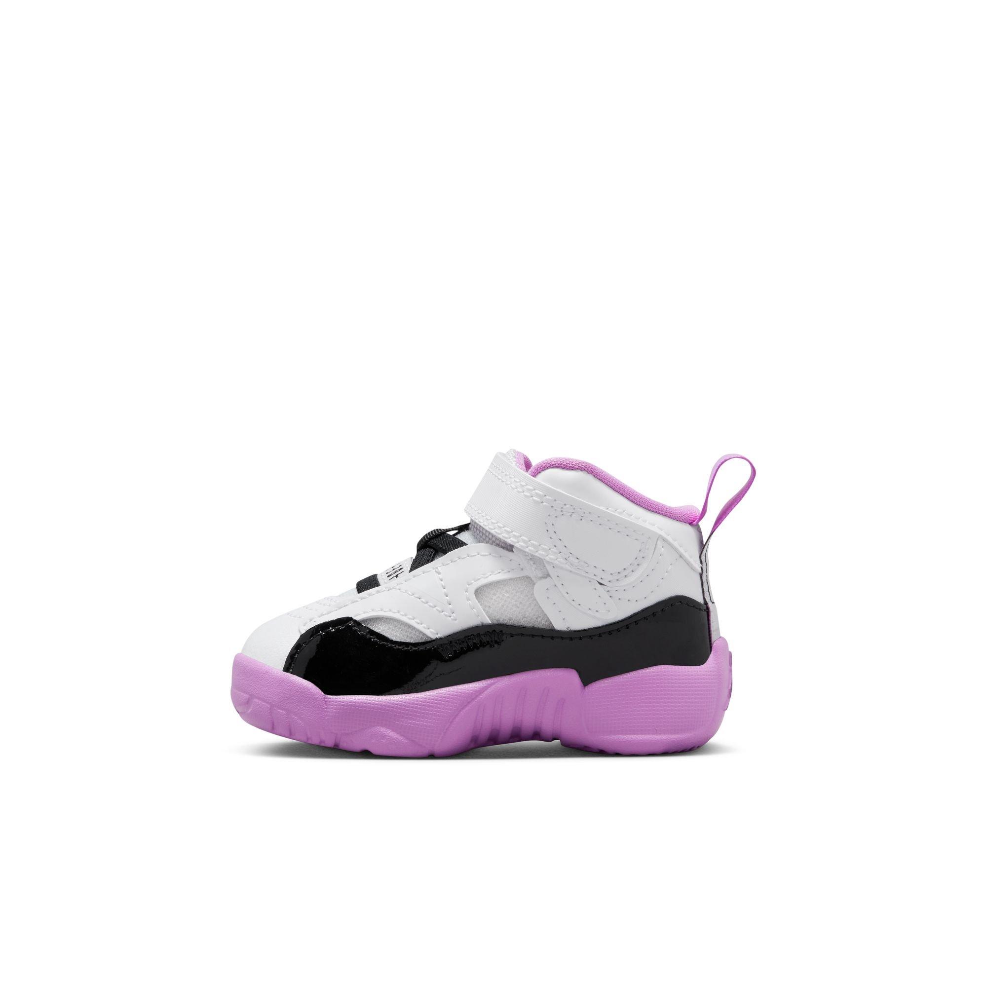 Jordan Jumpman Two Trey Toddler Girls' "White/Black/Barely Grape/Rush Fuchsia" Shoe