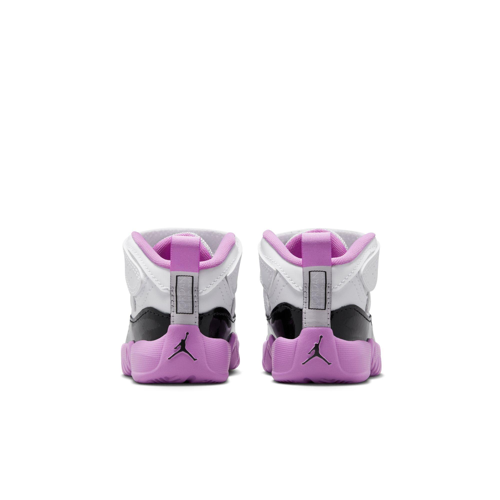 Jordan Jumpman Two Trey "White/Black/Barely Grape/Rush Fuchsia" Toddler Girls' Shoe - WHITE/PURPLE/BLACK Thumbnail View 5