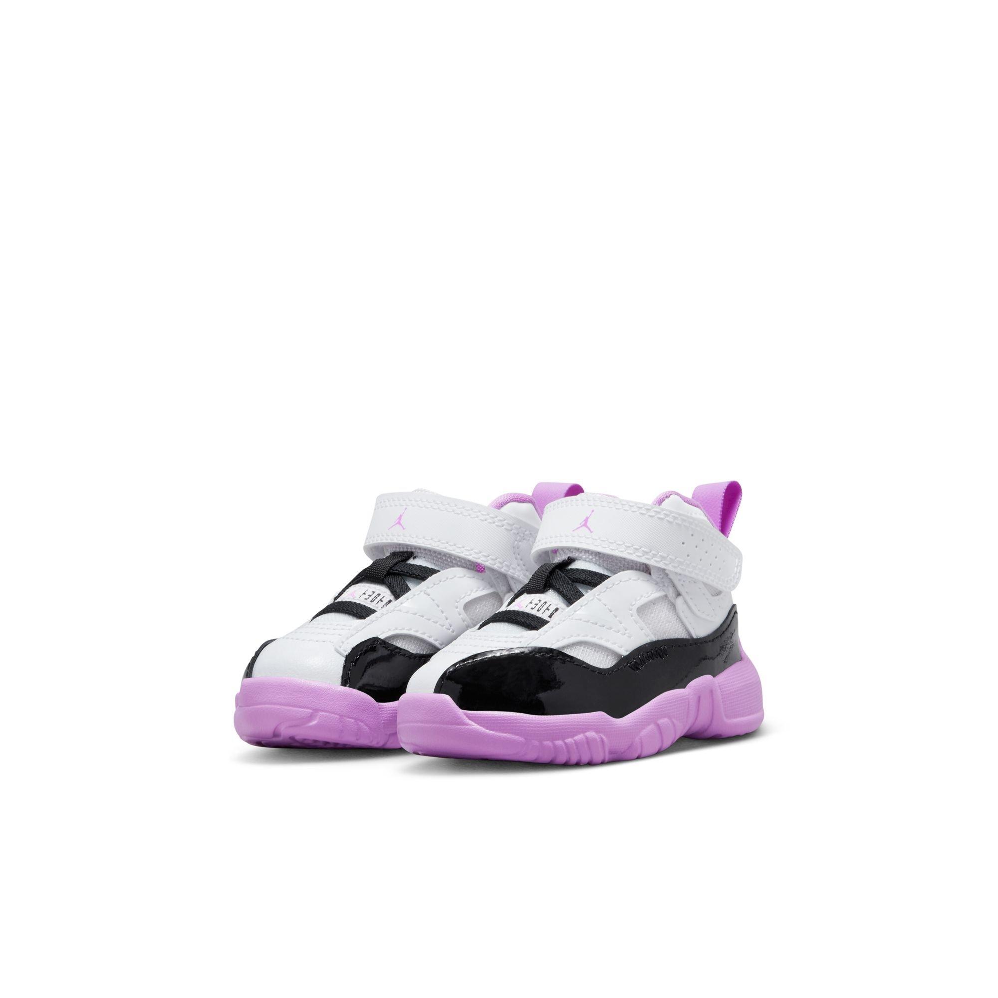 Jordan Jumpman Two Trey "White/Black/Barely Grape/Rush Fuchsia" Toddler Girls' Shoe - WHITE/PURPLE/BLACK Thumbnail View 6