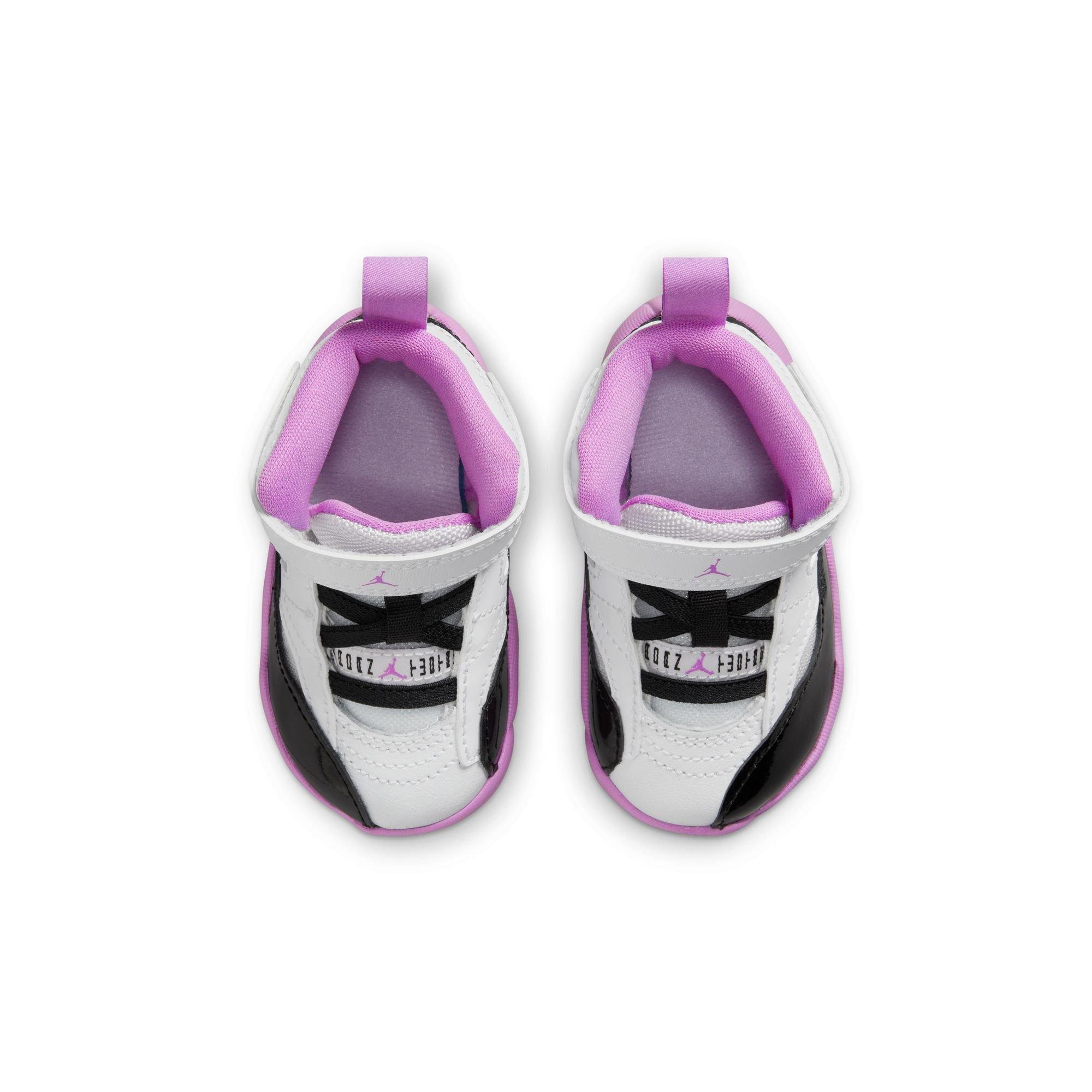 Jordan Jumpman Two Trey "White/Black/Barely Grape/Rush Fuchsia" Toddler Girls' Shoe - WHITE/PURPLE/BLACK Thumbnail View 7