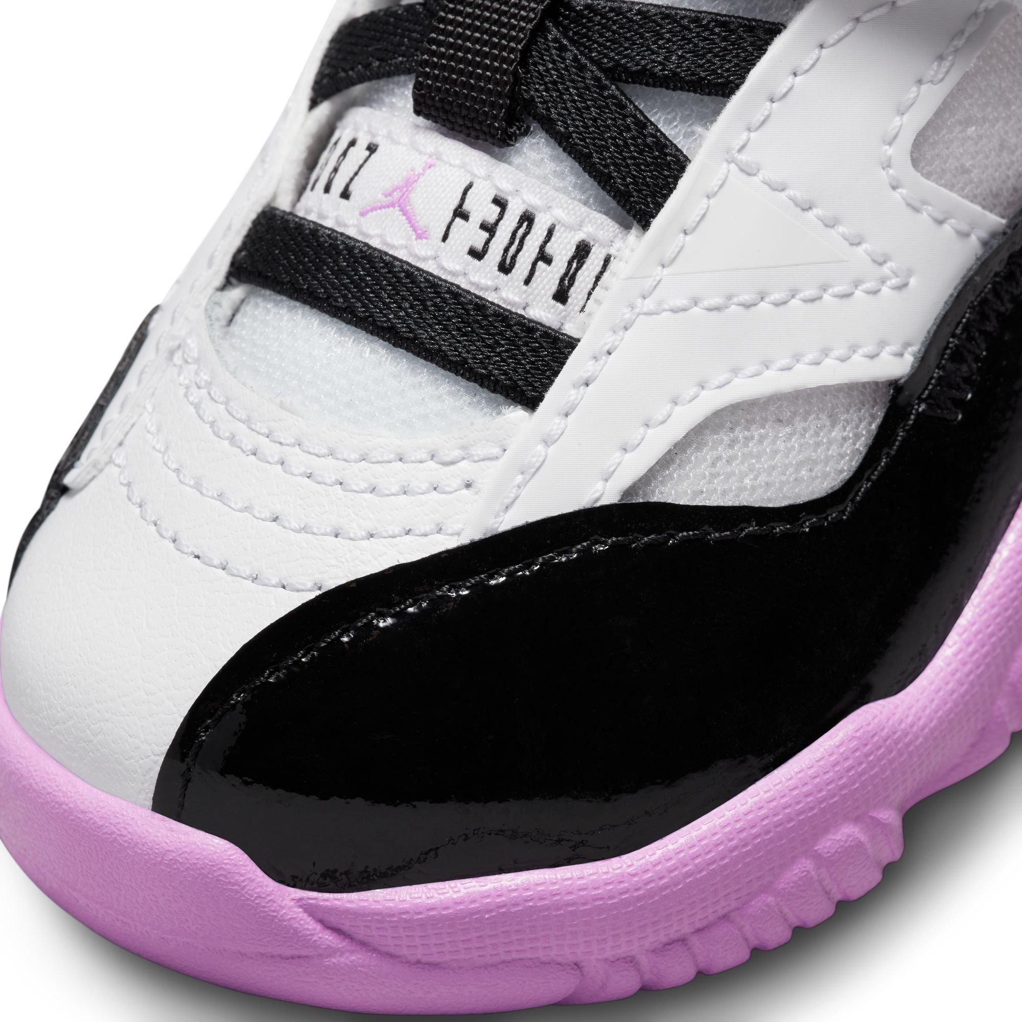 Jordan Jumpman Two Trey "White/Black/Barely Grape/Rush Fuchsia" Toddler Girls' Shoe - WHITE/PURPLE/BLACK Thumbnail View 10