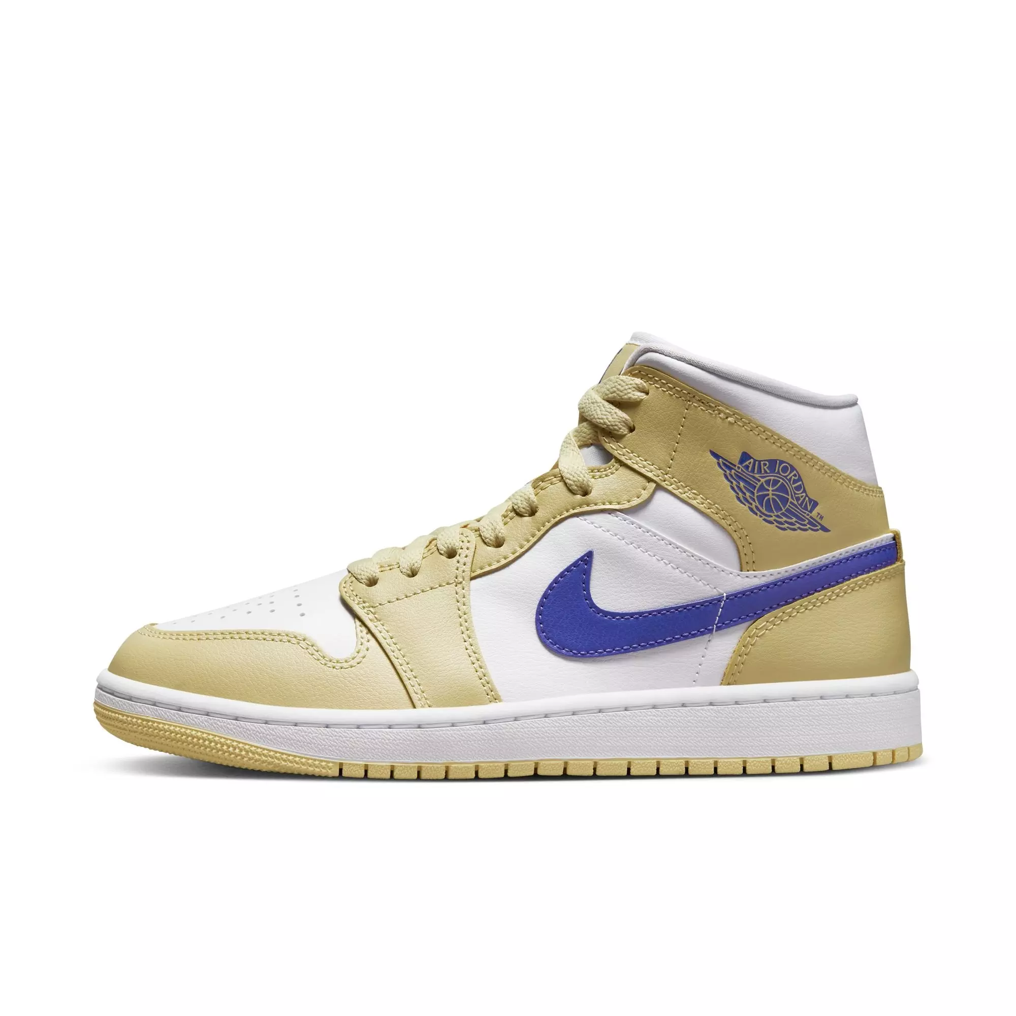 Jordan 1 Mid "Lemon Wash/Lapis/White" Women's Shoe - YELLOW/BLUE