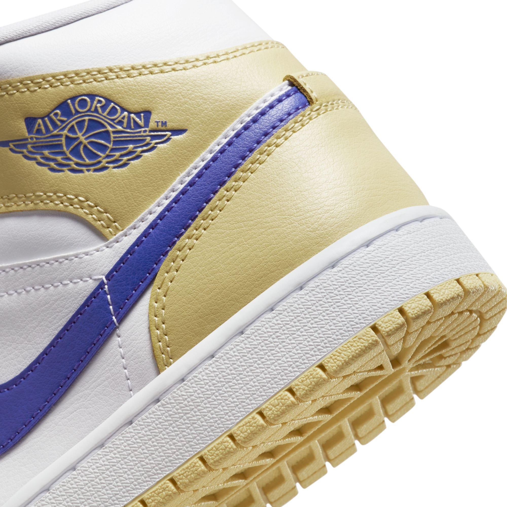 Jordan 1 Mid "Lemon Wash/Lapis/White" Women's Shoe - YELLOW/BLUE Thumbnail View 11