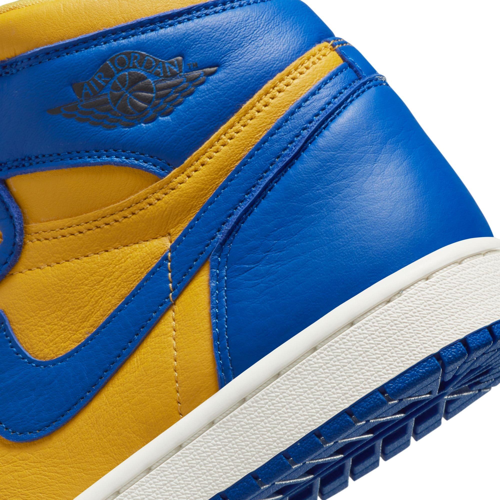 Jordan 1 Retro High OG "Game Royal & Victory Maze" Women's Shoe - Varsity Maize/Game Royal/Sail Thumbnail View 9