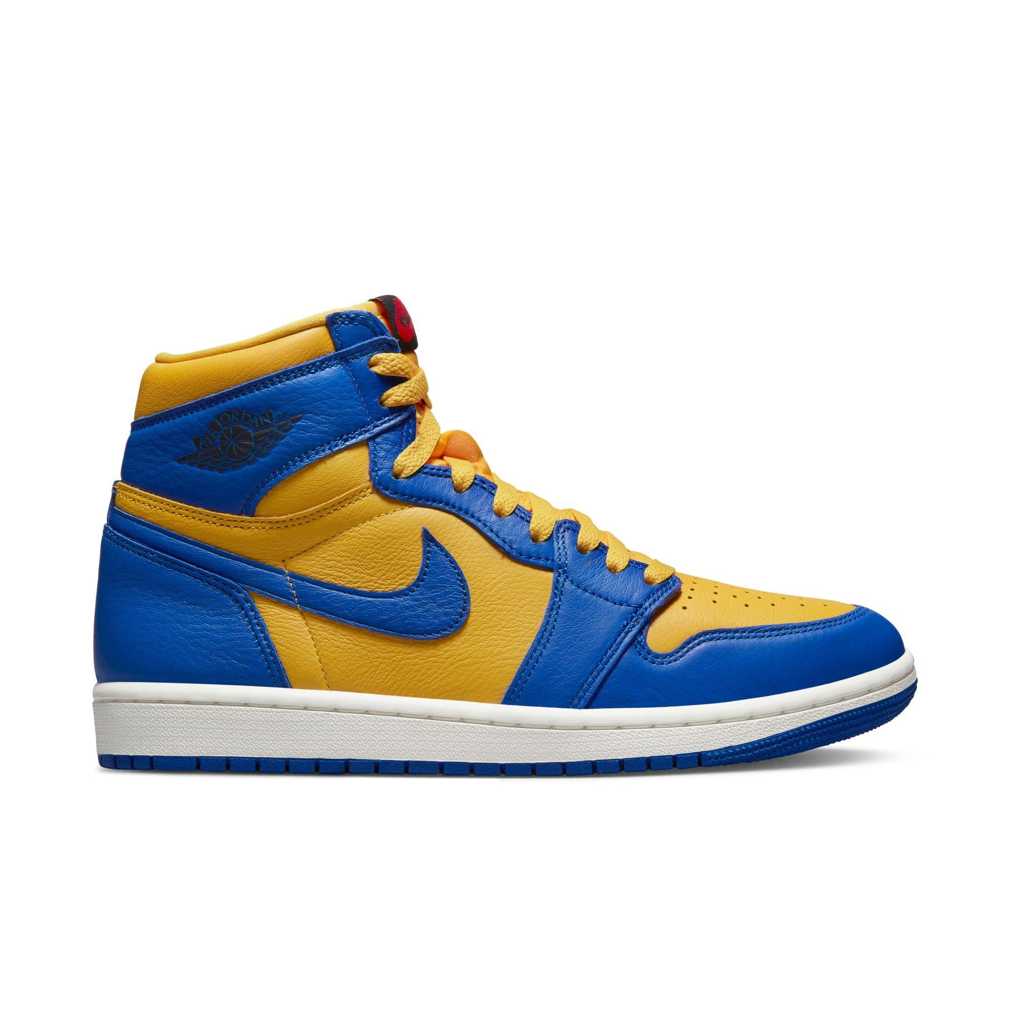 Jordan 1 Retro High OG "Game Royal & Victory Maze" Women's Shoe - Varsity Maize/Game Royal/Sail Thumbnail View 1