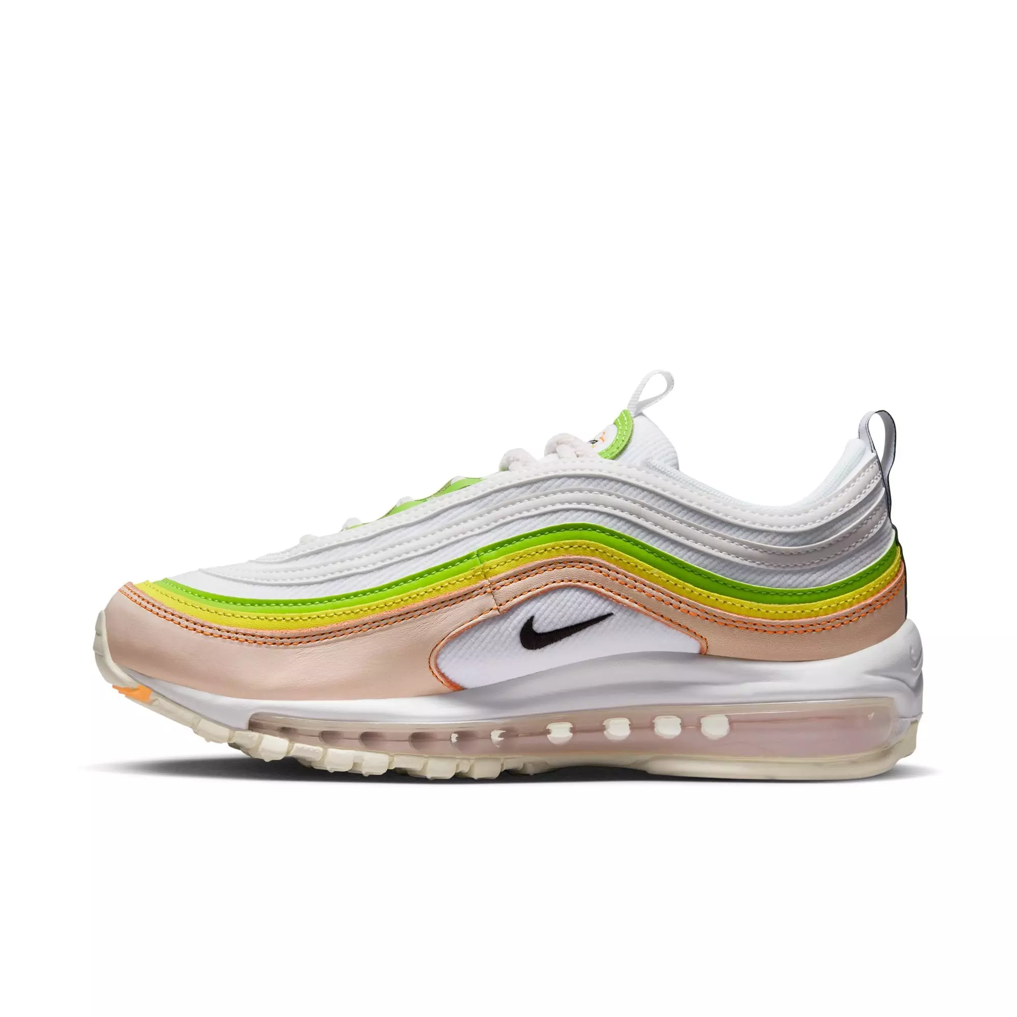 Nike Air Max 97 "White/Pearl Pink/Action Green" Women's Shoe - BLACK/PINK/WHITE