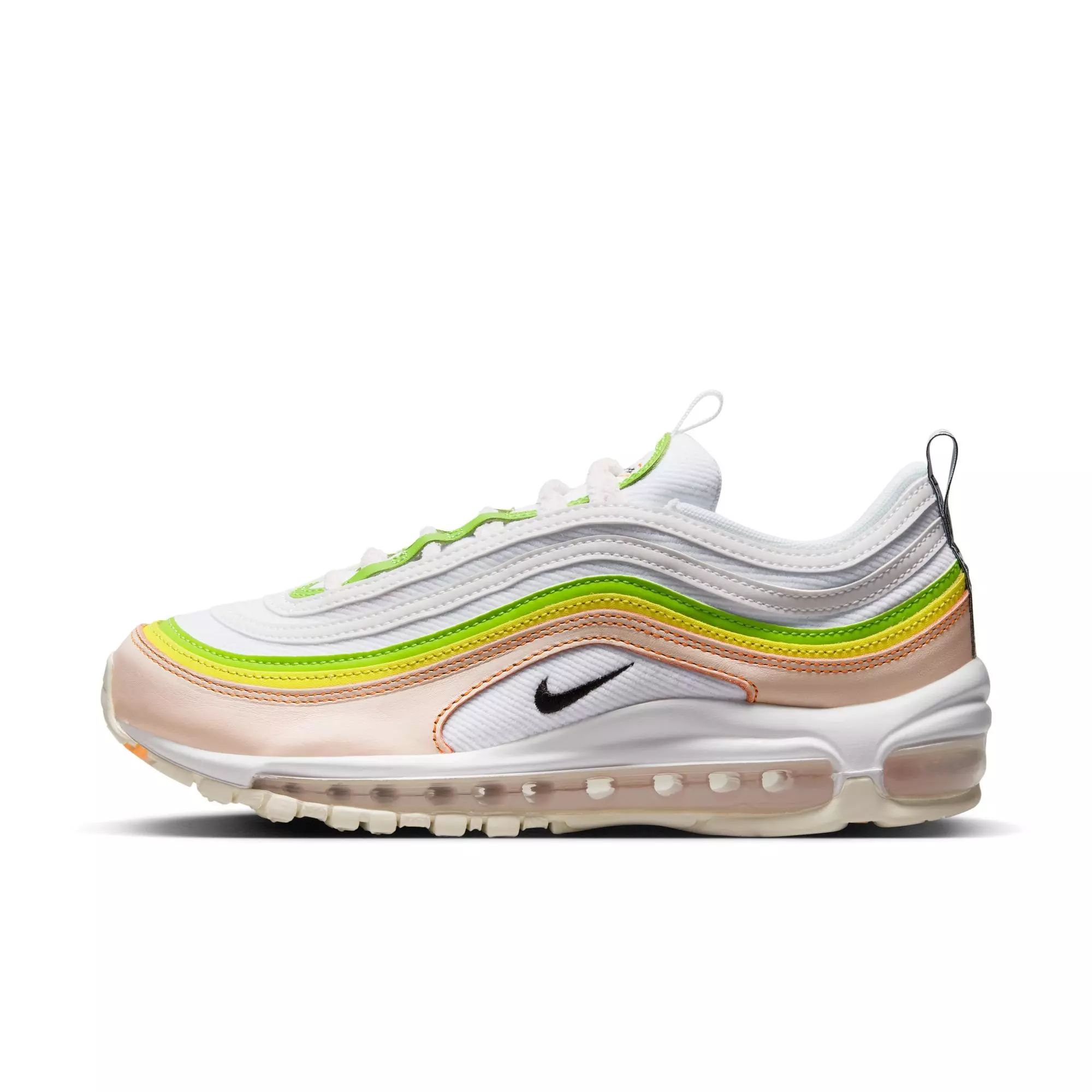 Nike Air Max 97 "White/Pearl Pink/Action Green" Women's Shoe - BLACK/PINK/WHITE