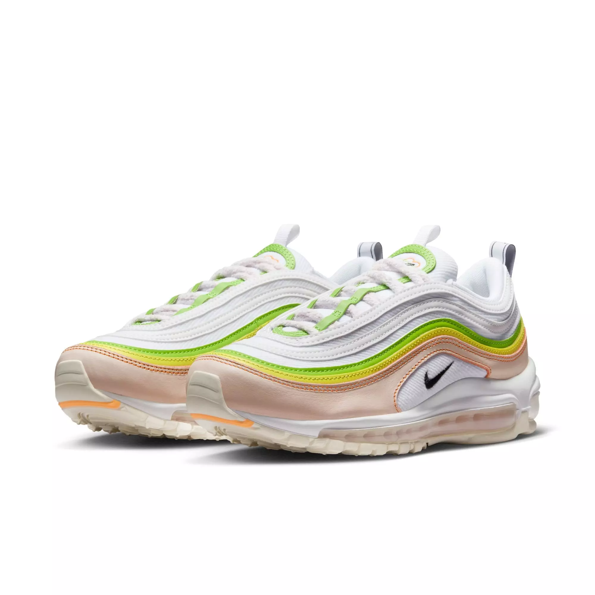 Nike Air Max 97 "White/Pearl Pink/Action Green" Women's Shoe - BLACK/PINK/WHITE