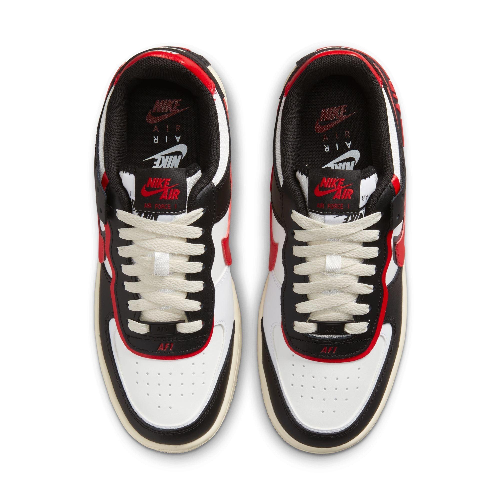 Nike Air Force 1 Shadow Sneakers in White and Red