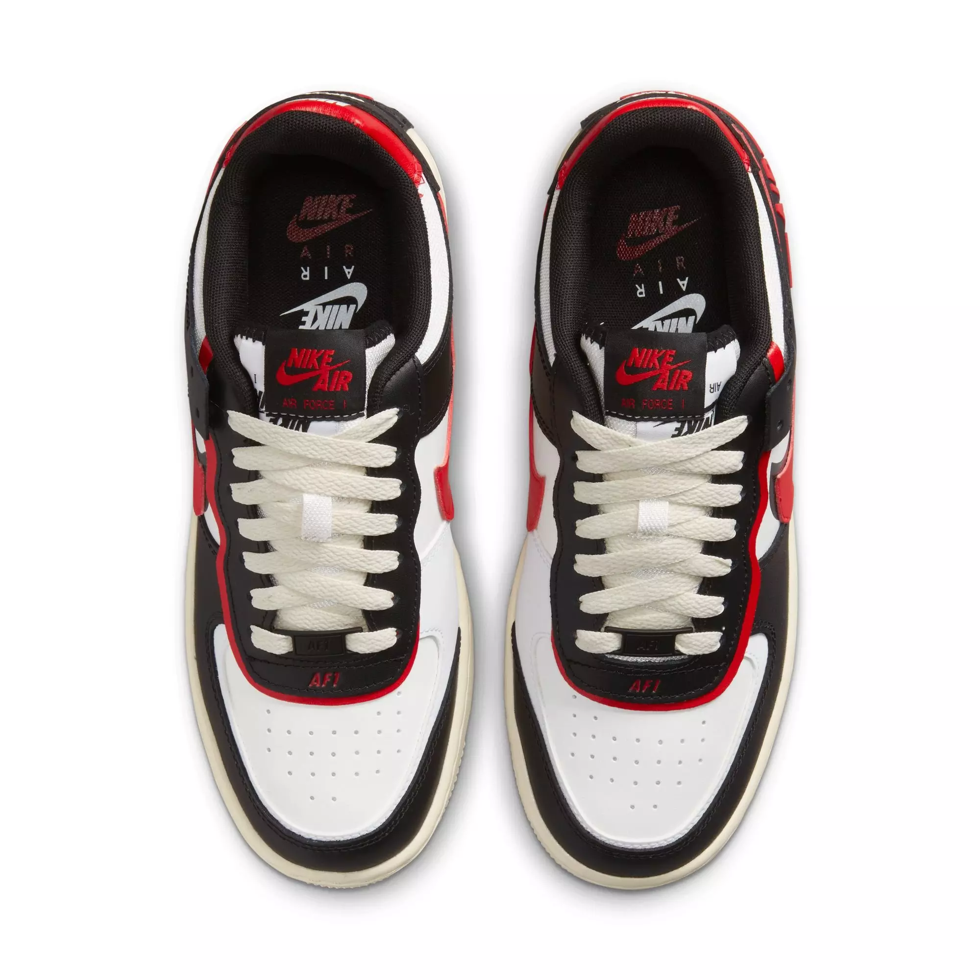 Nike Air Force 1 Shadow "Summit White/University Red/Black" Women's Shoe - BLACK/WHITE/RED