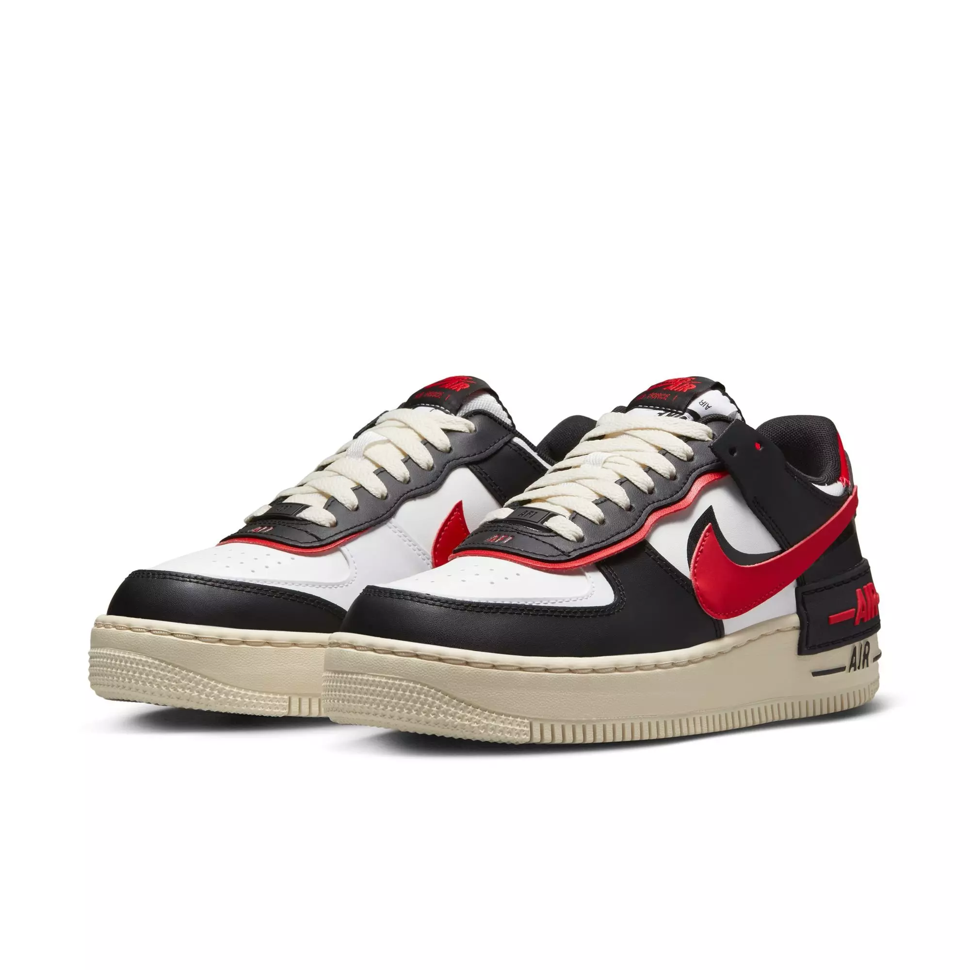 Nike Air Force 1 Shadow "Summit White/University Red/Black" Women's Shoe - BLACK/WHITE/RED