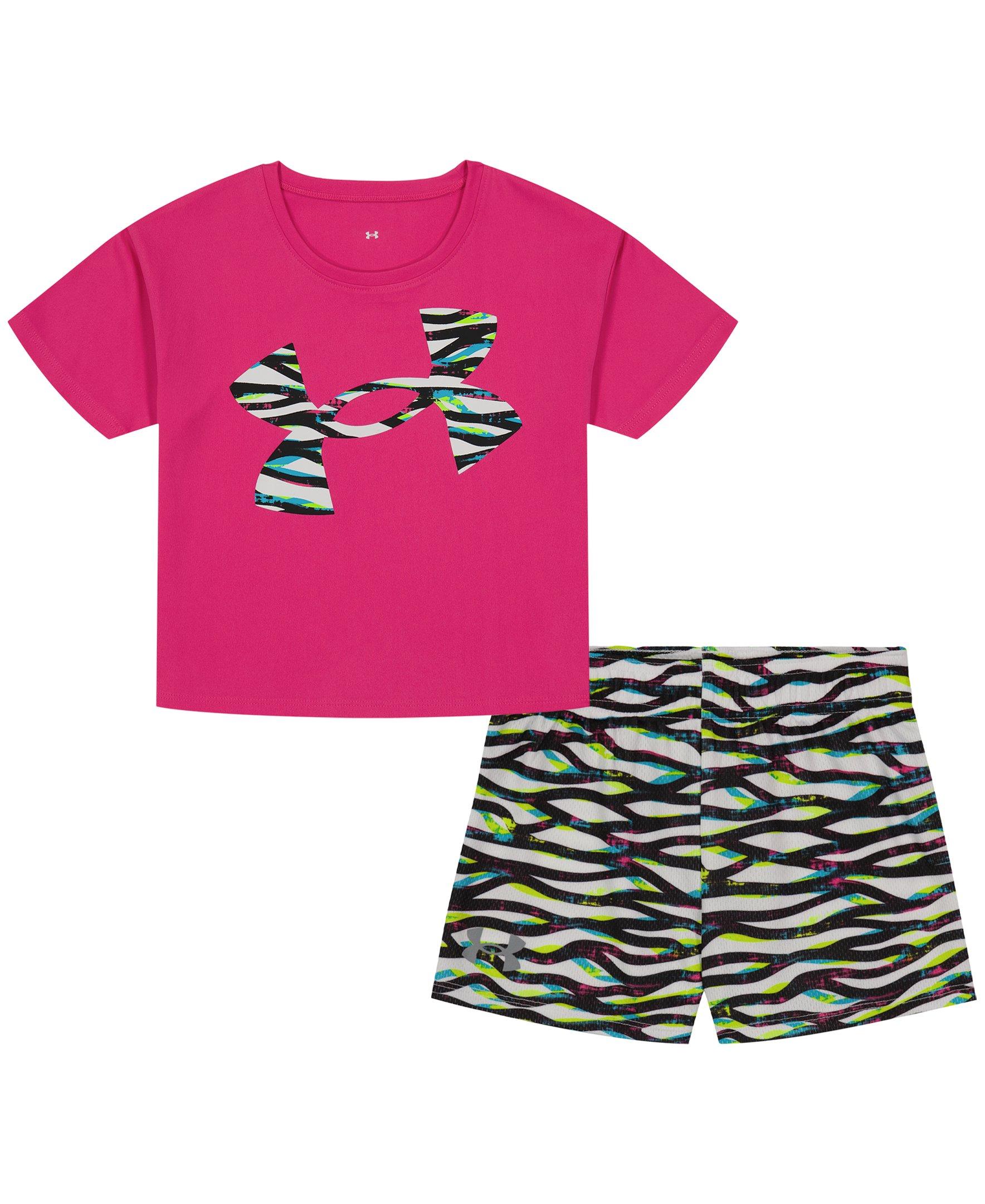 Under Armour Little Girls' Same Wavelength Short Set - PINK Thumbnail View 1